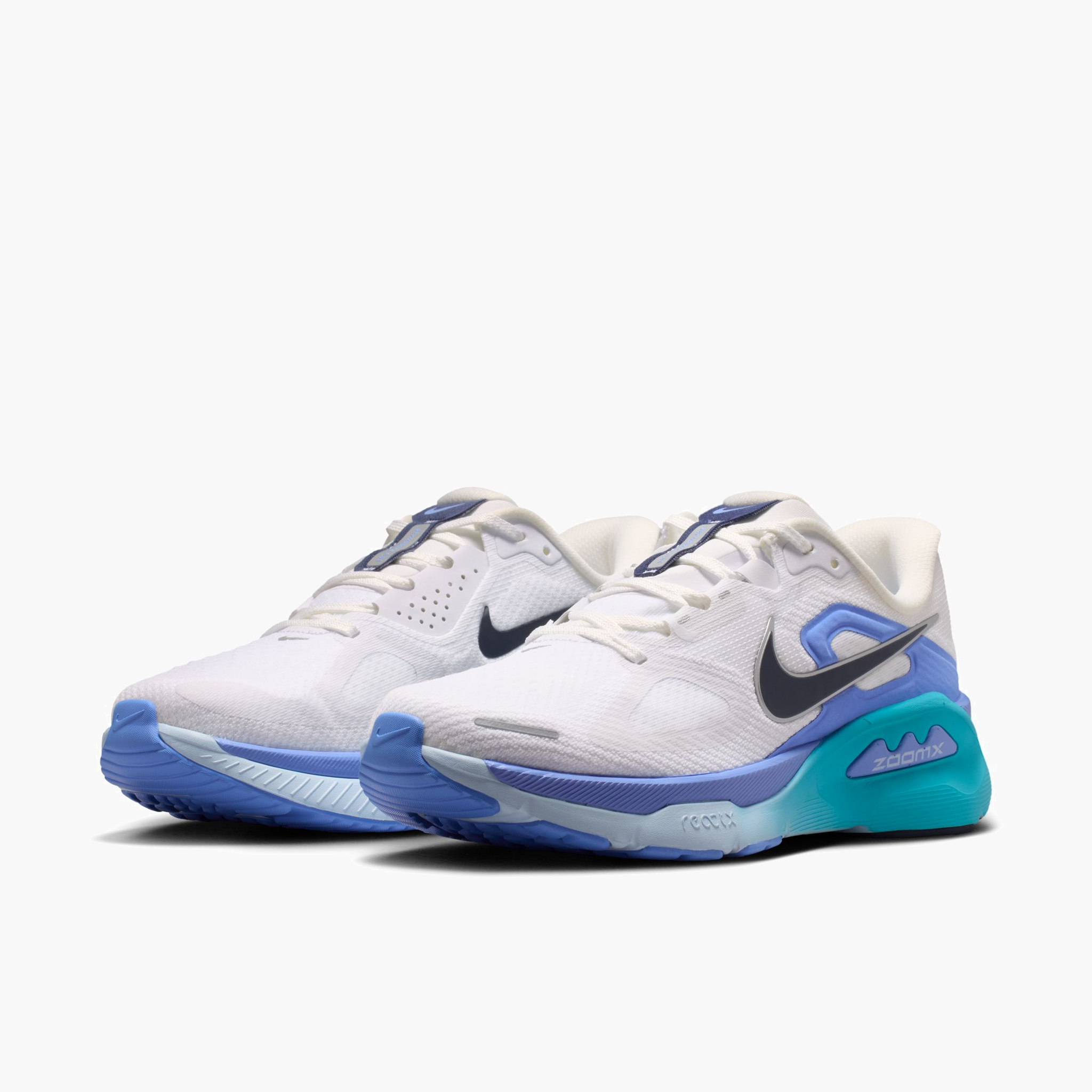 3/4 angle shot of Women's Structure Plus in White / Midnight Navy-Royal Pulse