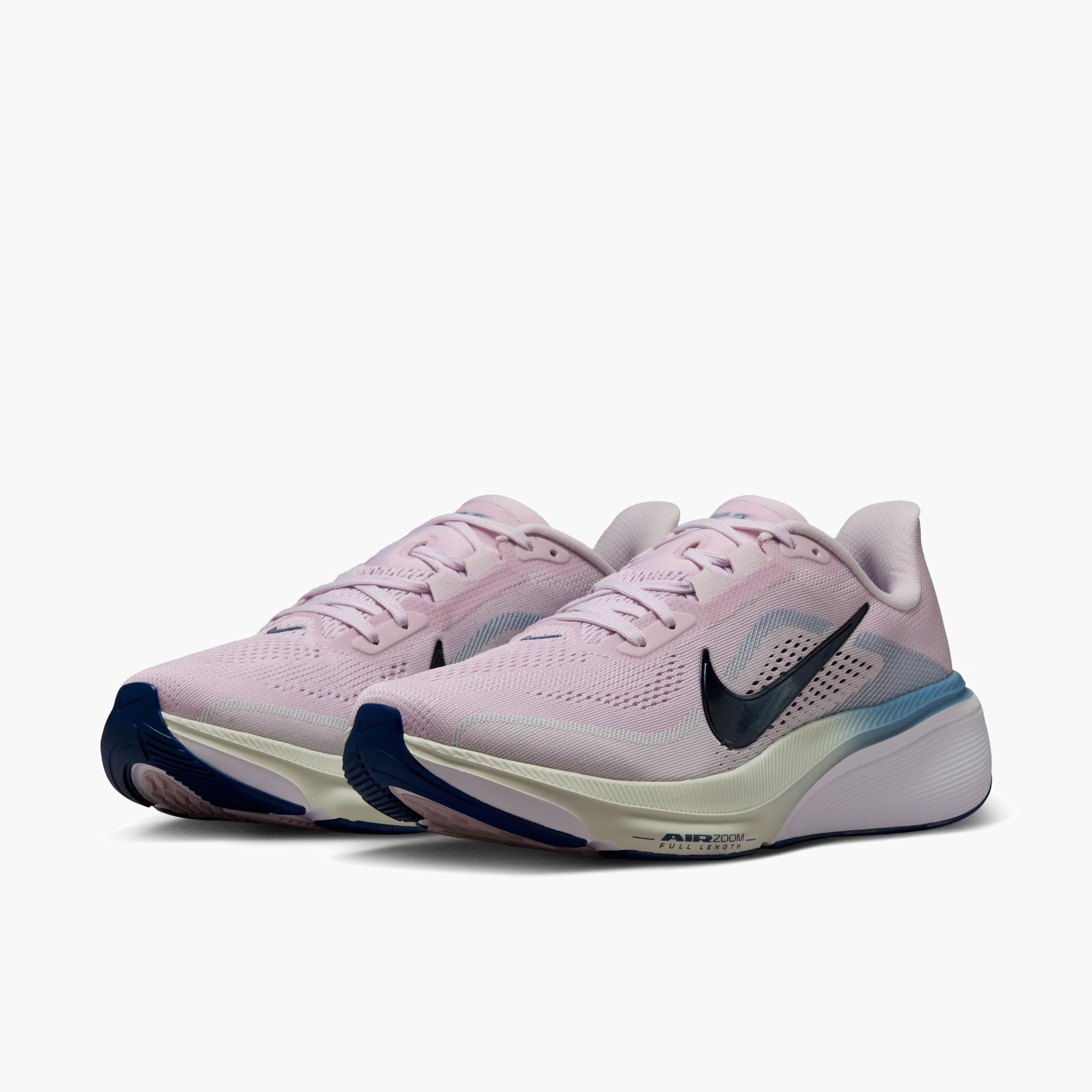 3/4 angle shot of Women's Pegasus 42 in Bleached Lilac / Blue Void-Work Blue