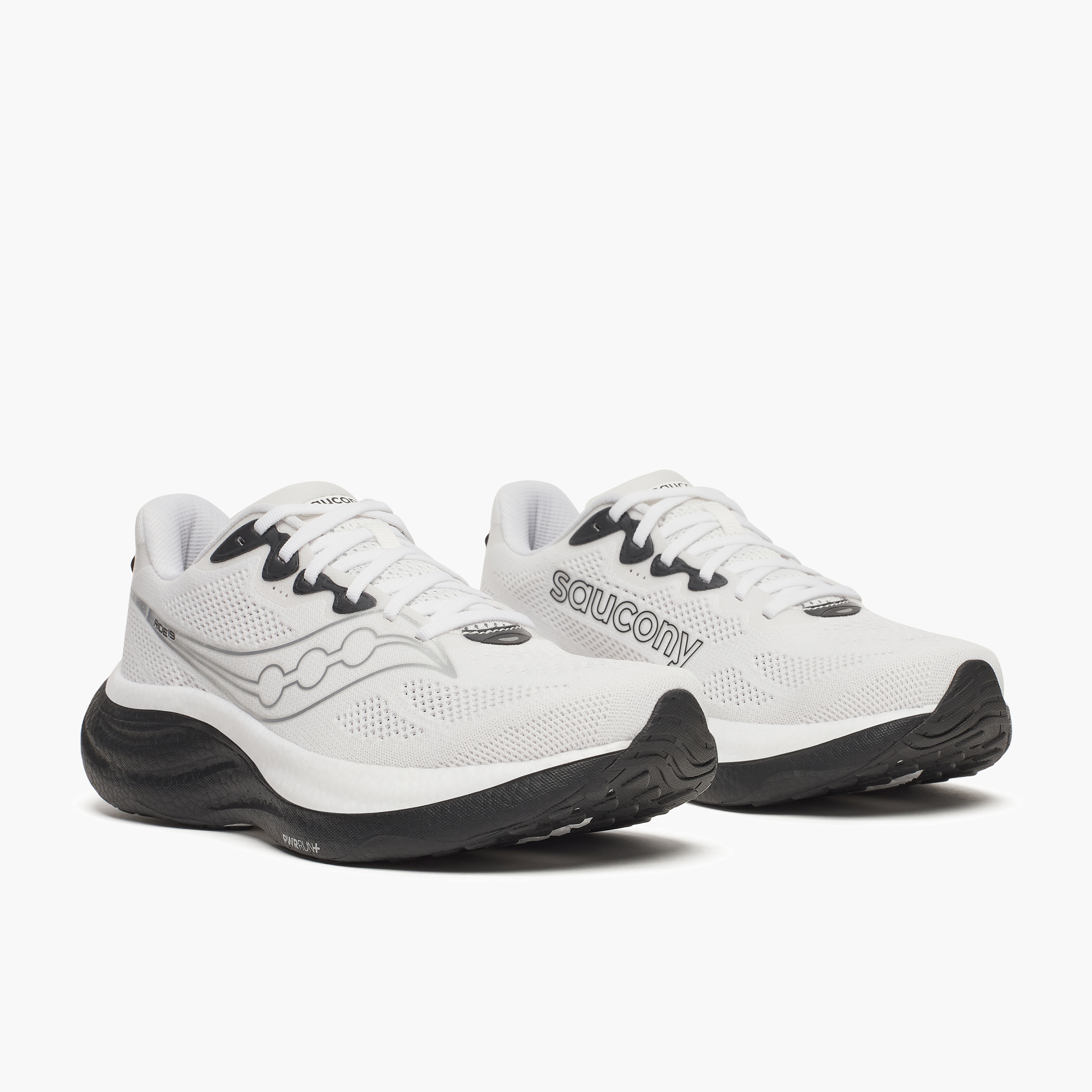 3/4 angle shot of Men's Ride 19 in White / Black