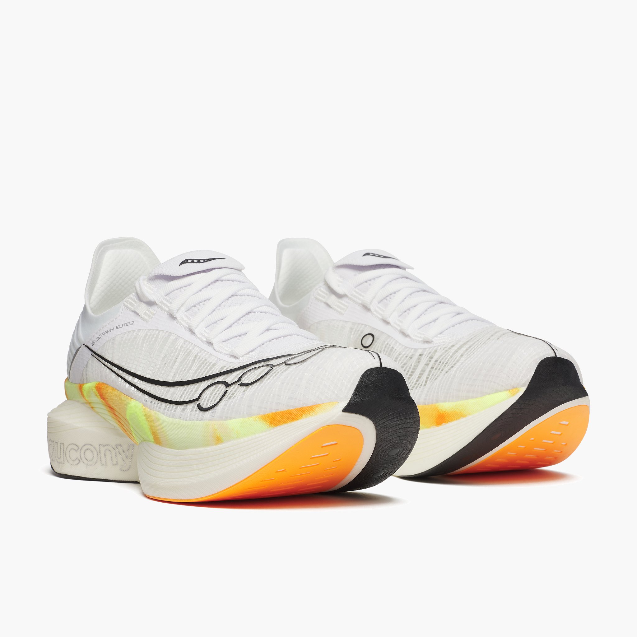 3/4 angle shot of Men's Endorphin Elite 2 in White/peel