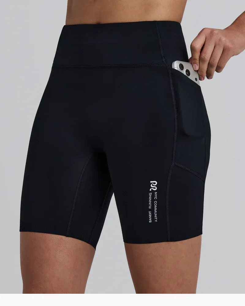 Women s Stamina-V High Waist Compression Shorts 7 in Black - 4