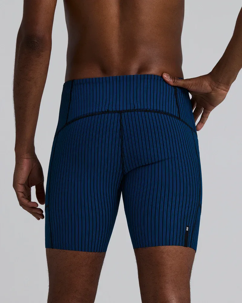 Men s Striped Cadence 7 Pocket Quarter Tights in Ink Blue / Black - 4