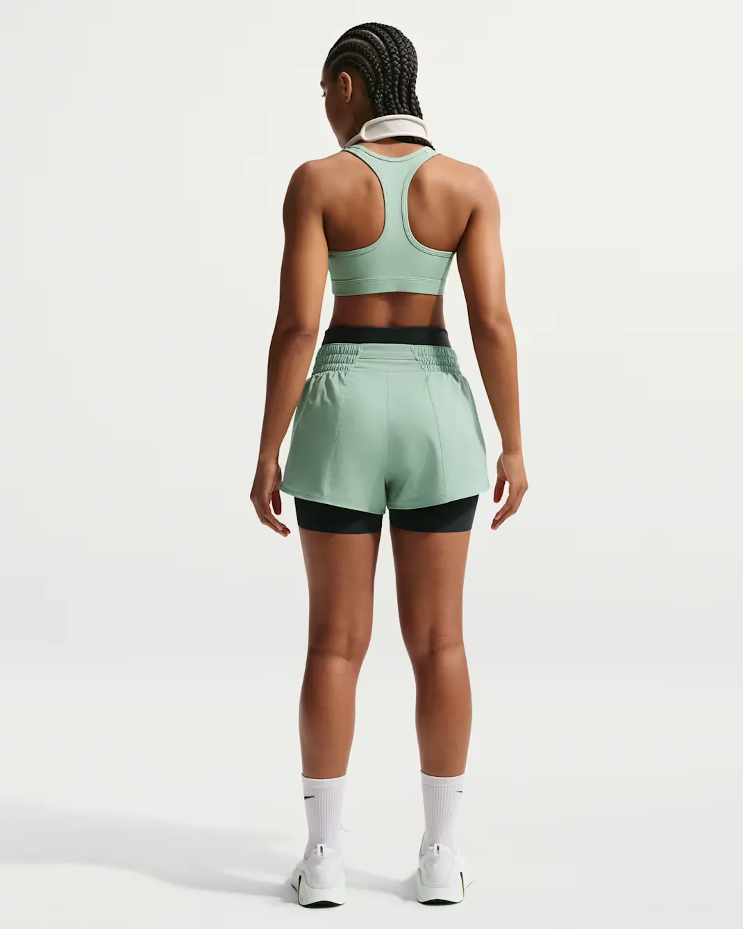 Women s One Mid Rise Shorts 3 in Steam - 4