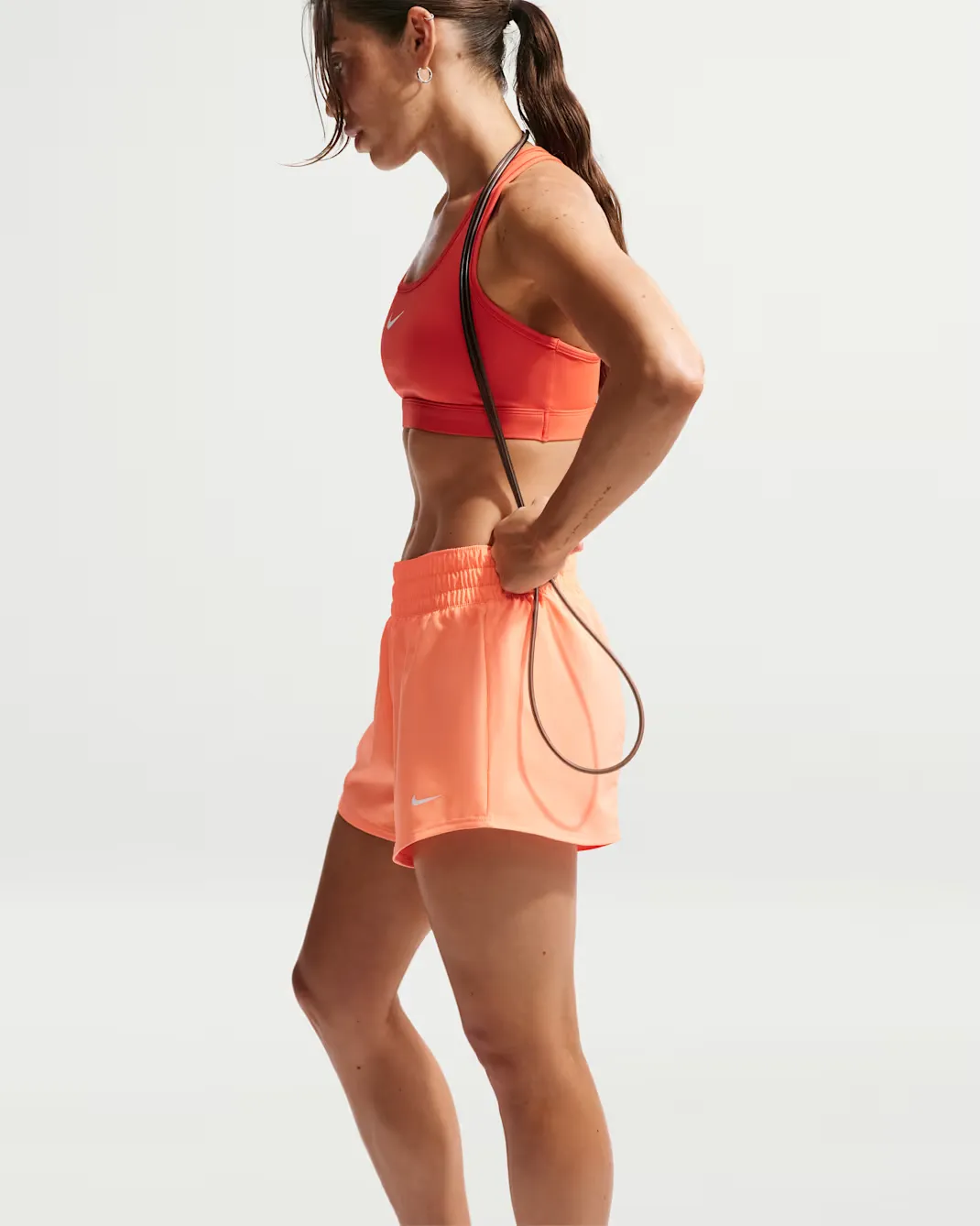 Women s One Mid Rise Shorts 3 in Orange Pulse - 4