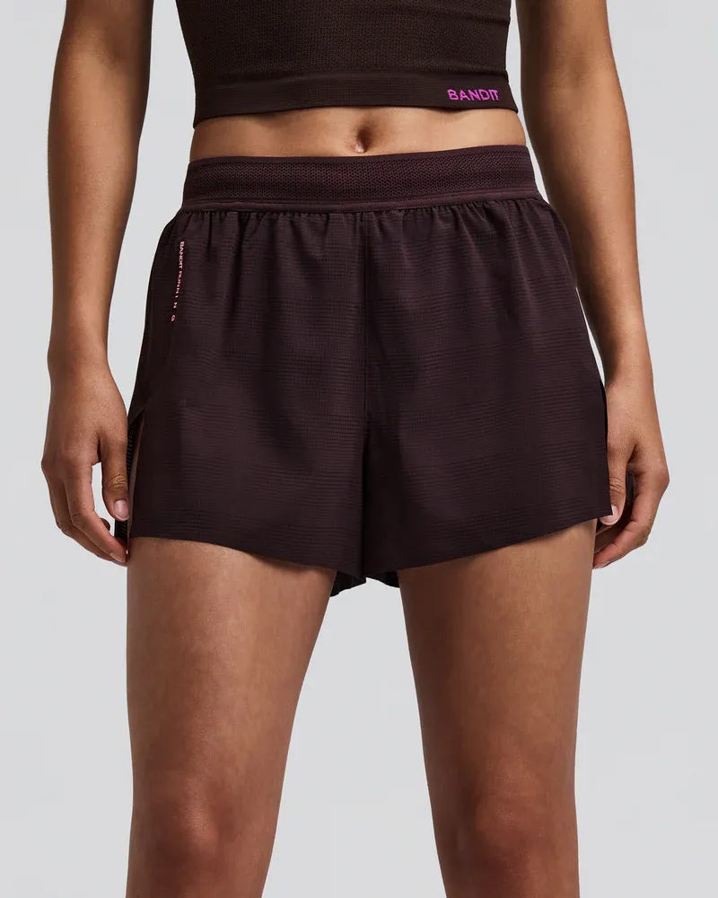 Women s CoolGrid Split Shorts 3 in Espresso - 4