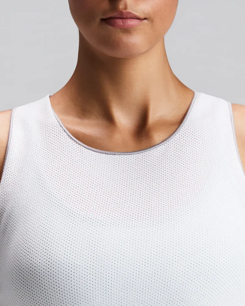 Women s StretchKnit Pop Stitch Run Tank in White - 4