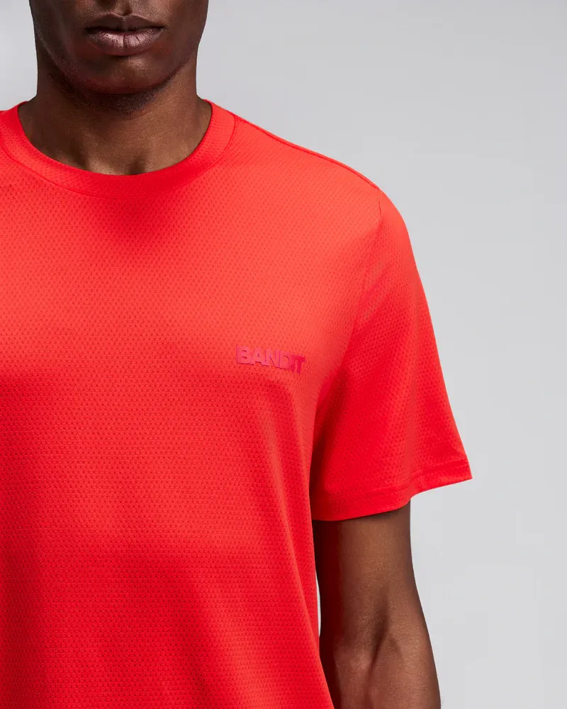 Men s Micromesh Short Sleeve Run Tee in Poppy - 4