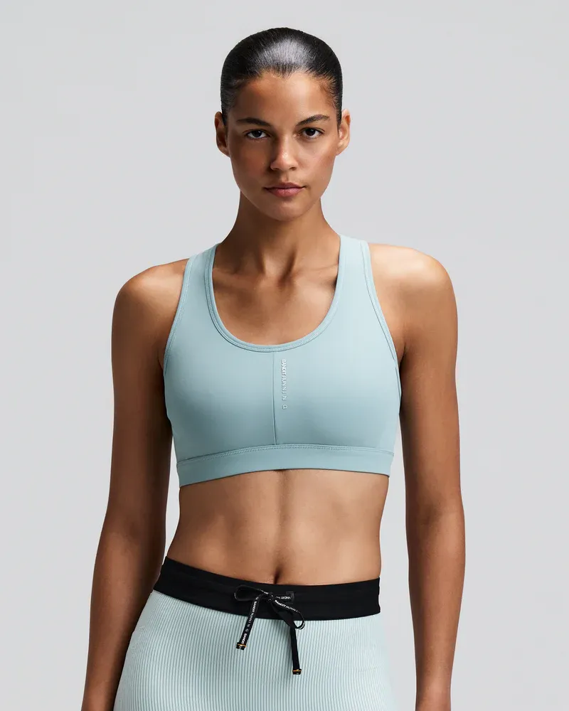 Vanisher Reverso™ Scoop Neck Run Bra in Growing Grid - Lagoon / Mist - 4