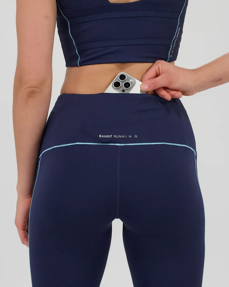 Women s Stamina Pop Stitch High Waist Leggings - NY Navy / Vintage Blue (5)