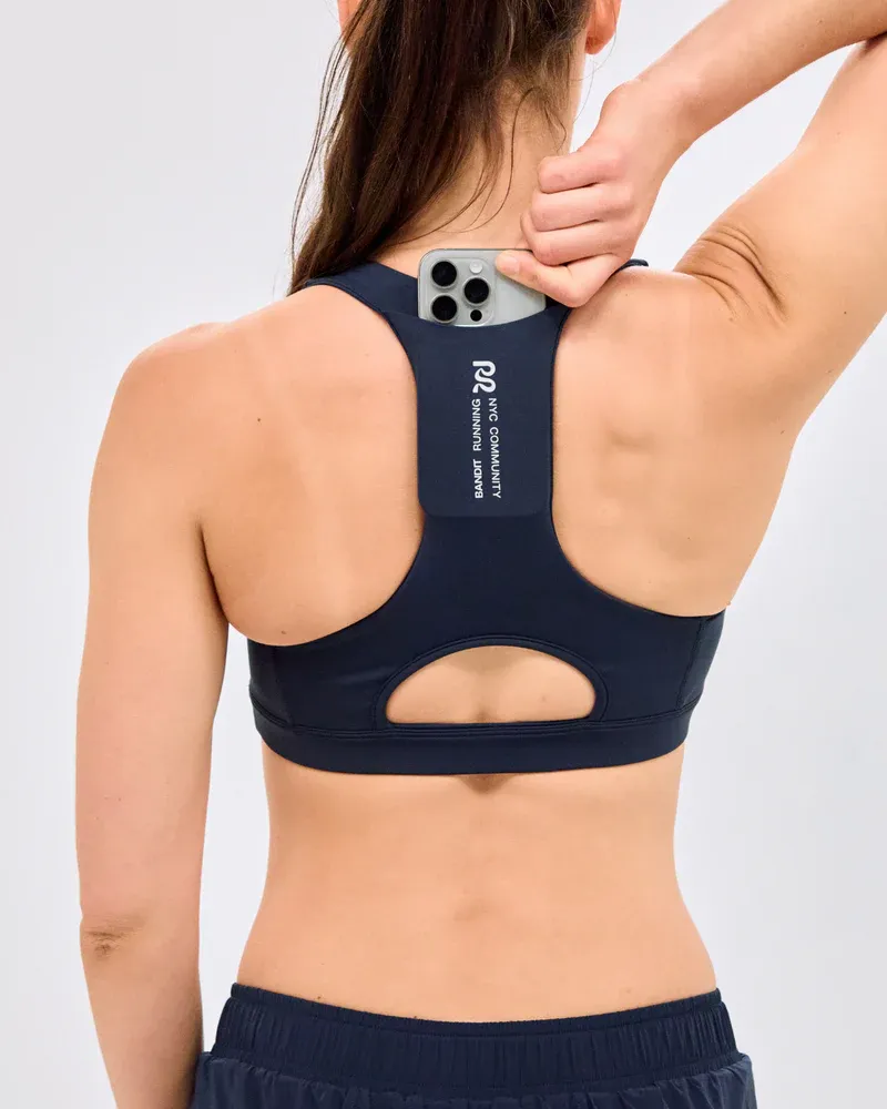 Stamina Scoop Neck Run Bra in NY Navy - 5