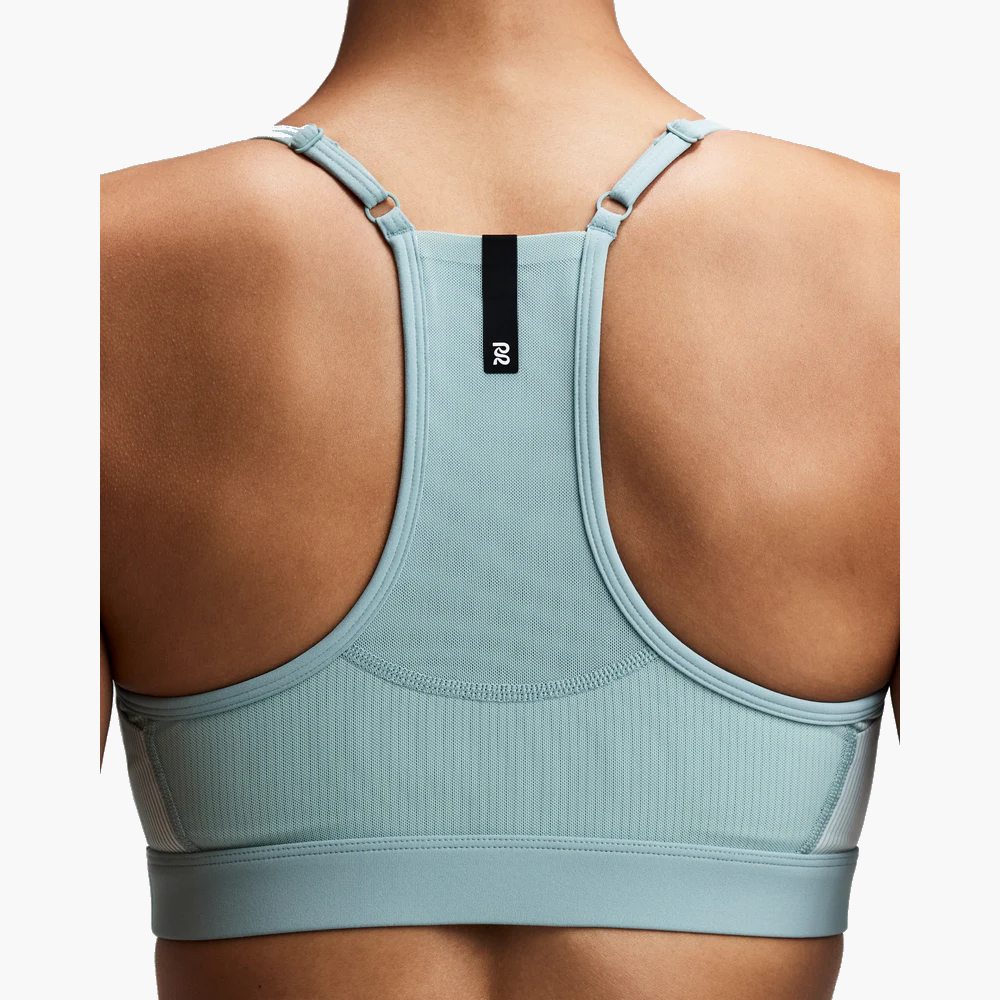 Women's Striped Cadence Strappy Run Bra — Mist / Lagoon — image 4