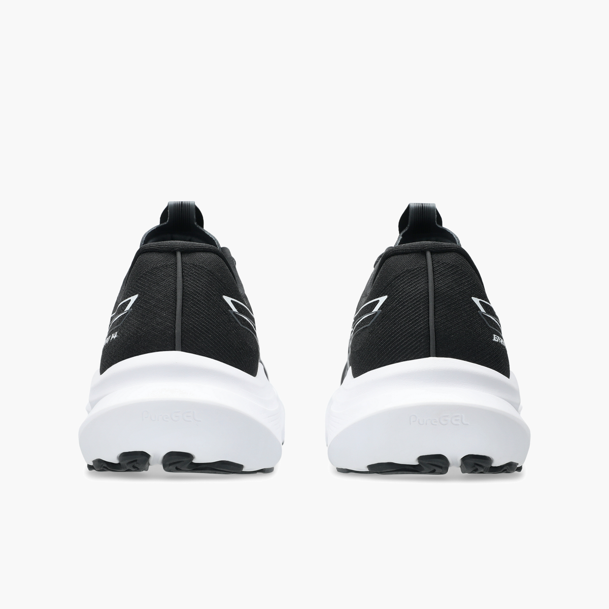 Heel angle shot of Women's GT-2000 14 in Black / White