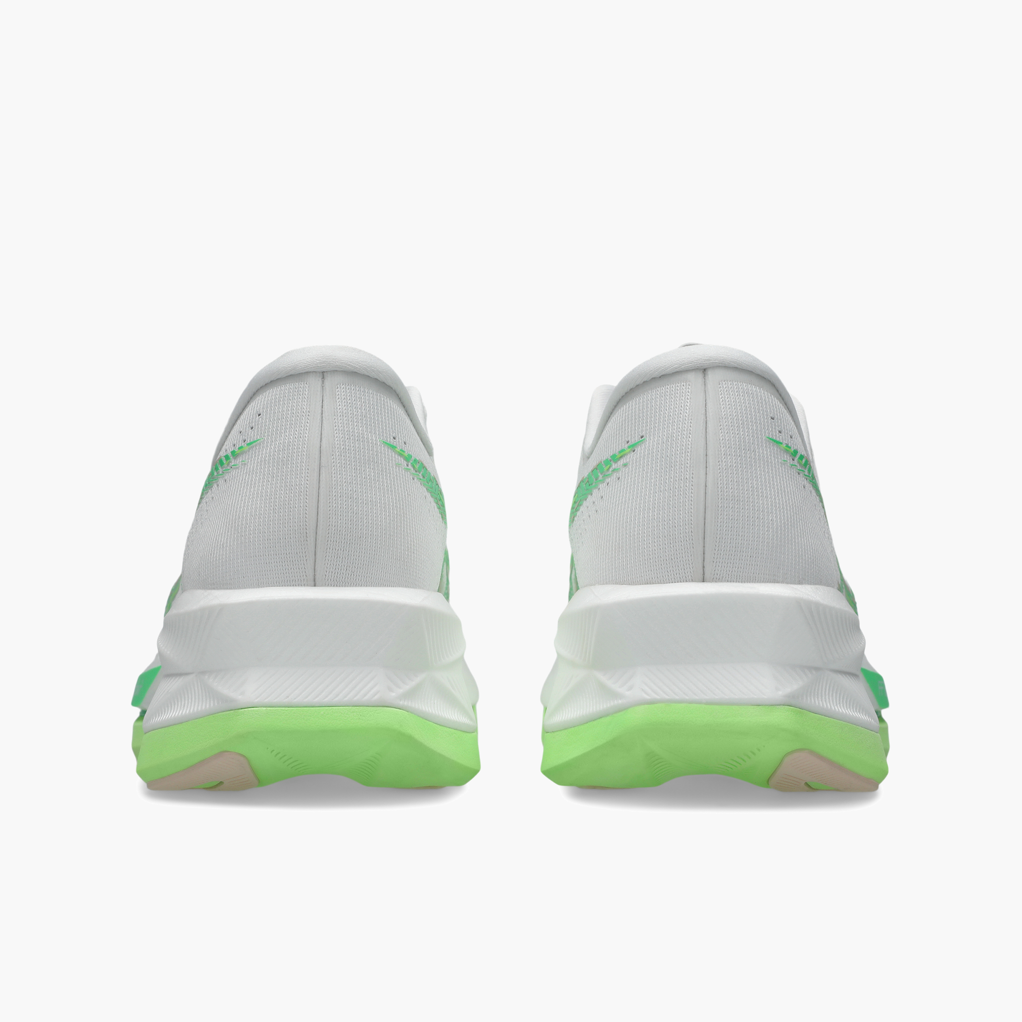 Heel angle shot of Women's Sonicblast in White / Vital Green