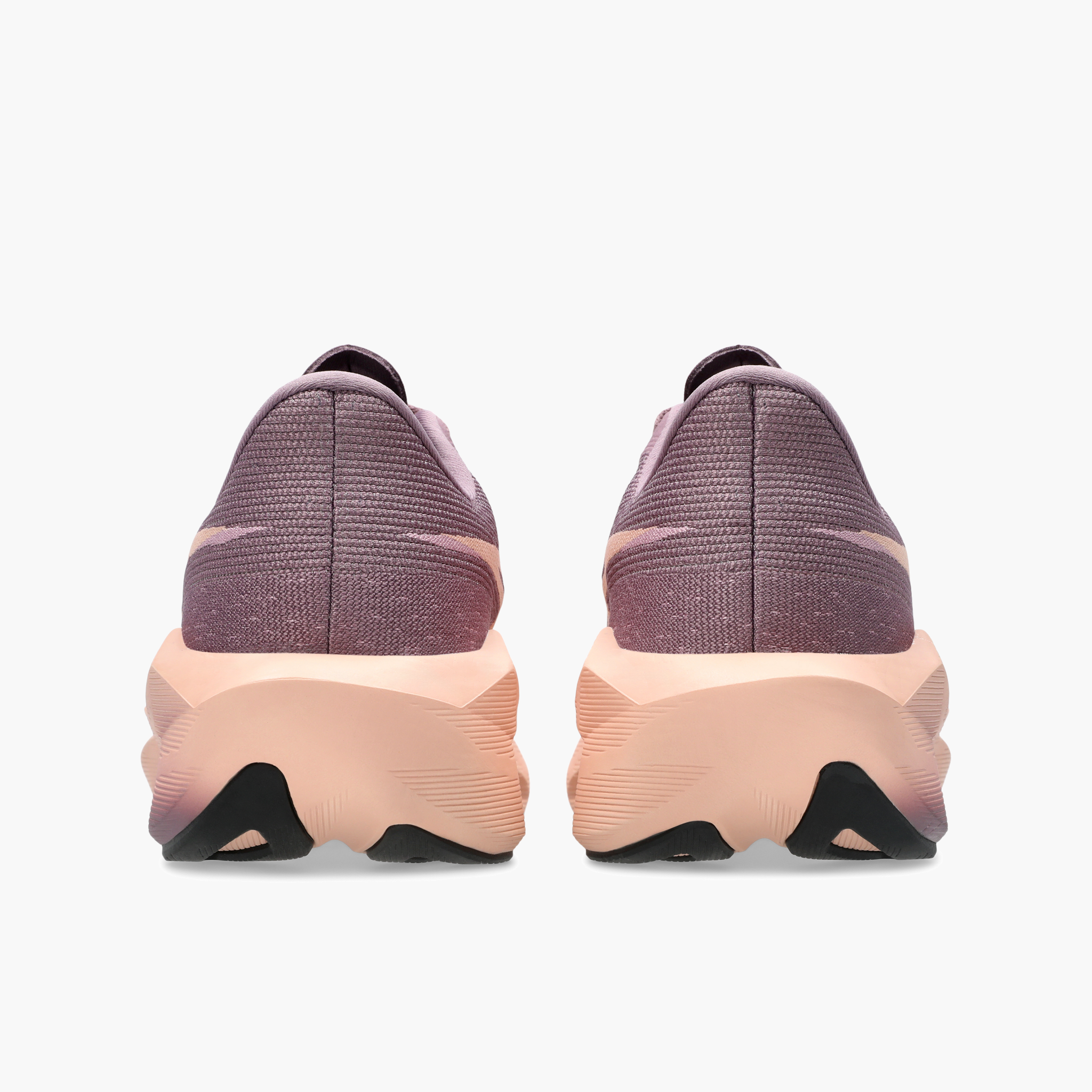 Heel angle shot of Women's Novablast 6 in Dusty Mauve / Cantaloupe