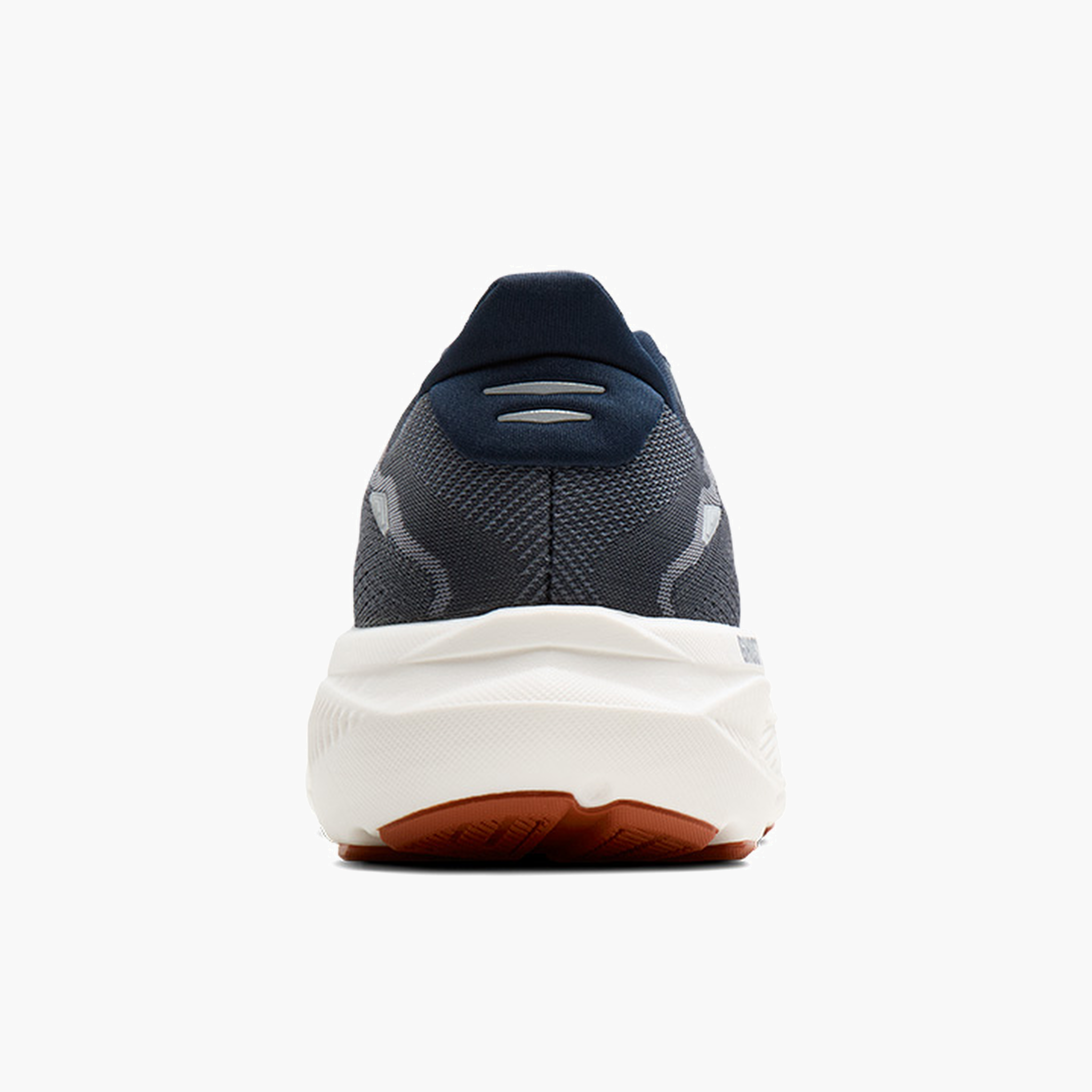 Heel angle shot of Men's Ghost 18 in Navy Blazer / Red Earth / Blue