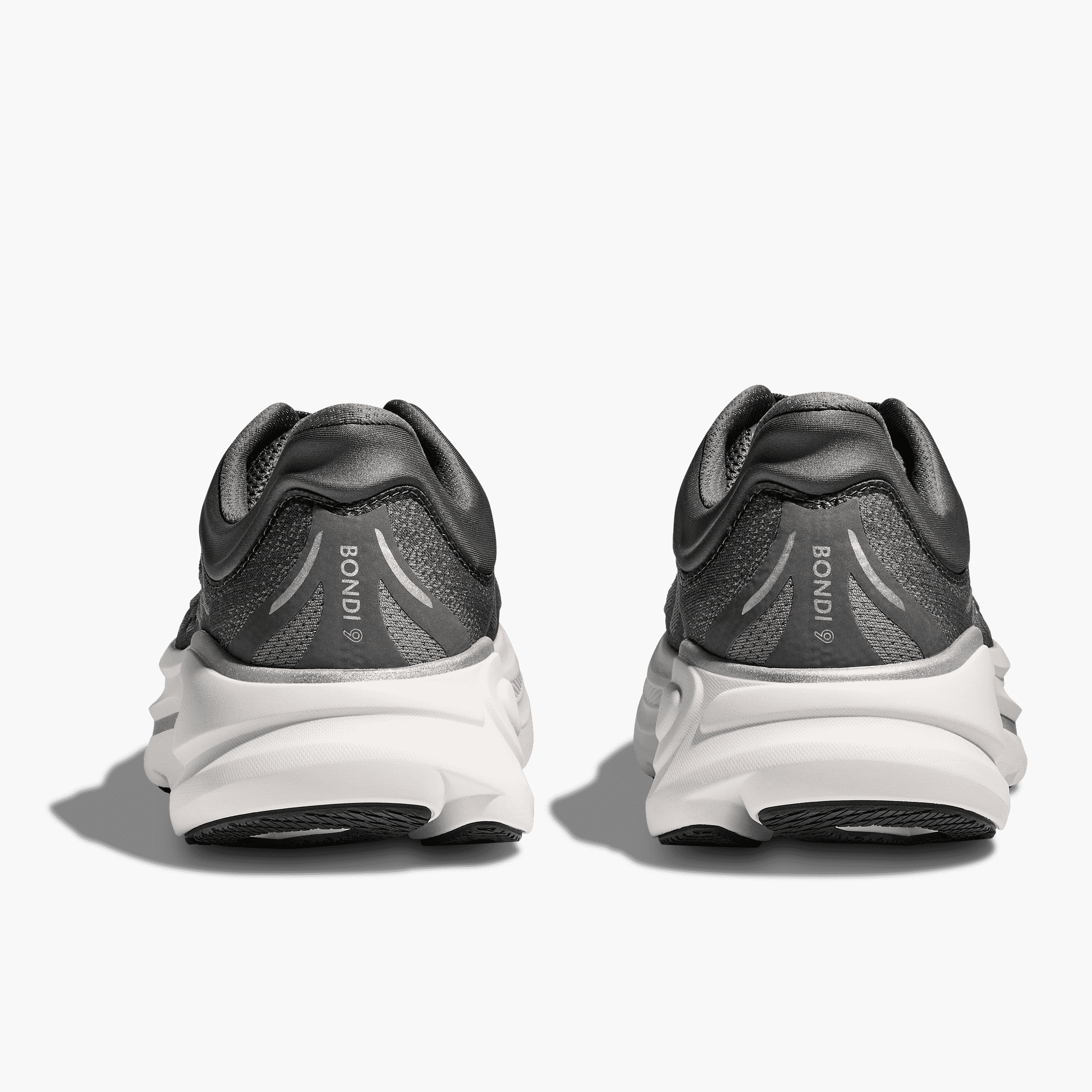 Heel angle shot of Men's Bondi 9 in Asteroid  /  Silver