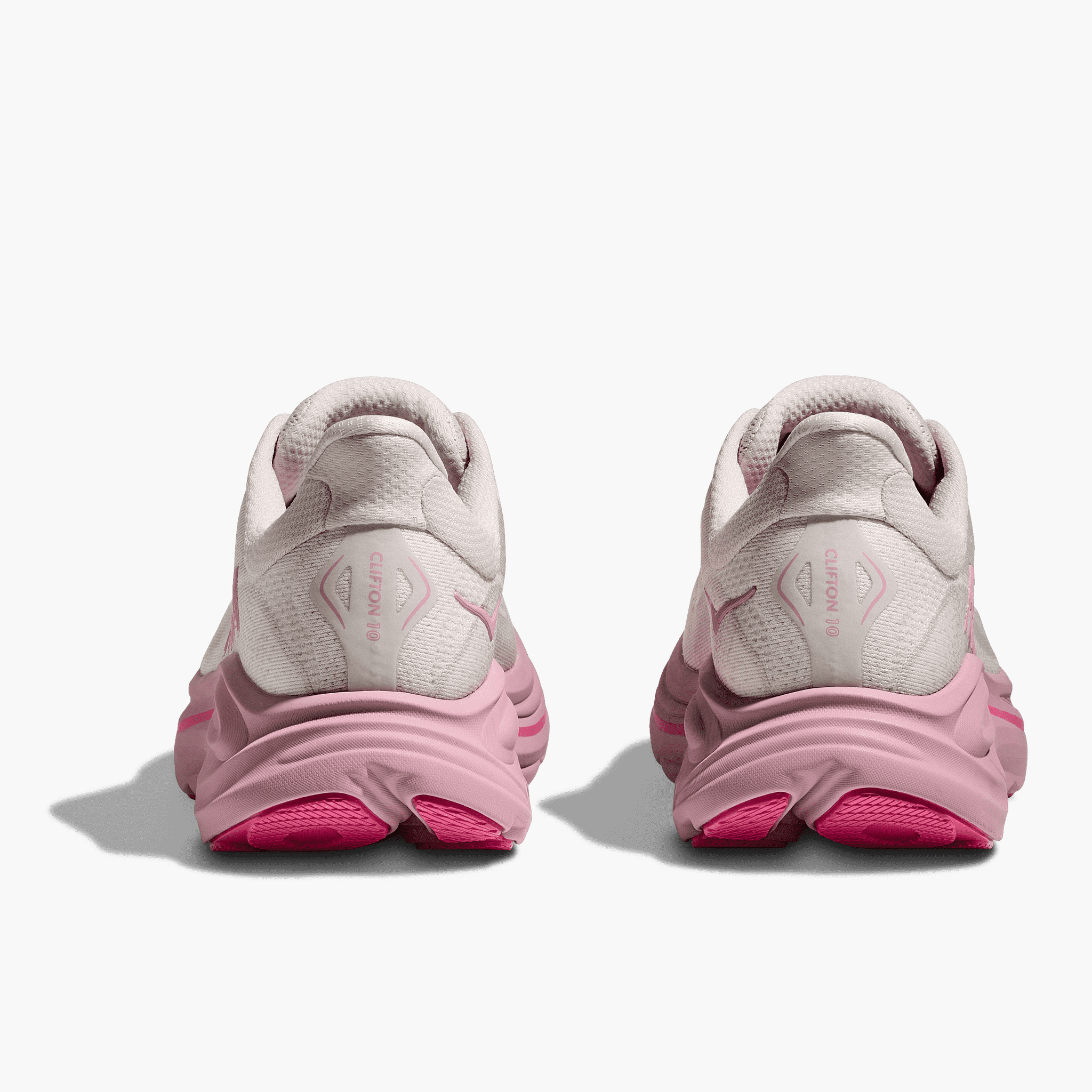 Heel angle shot of Women's Clifton 10 in Rose Cream  /  Dried Rose