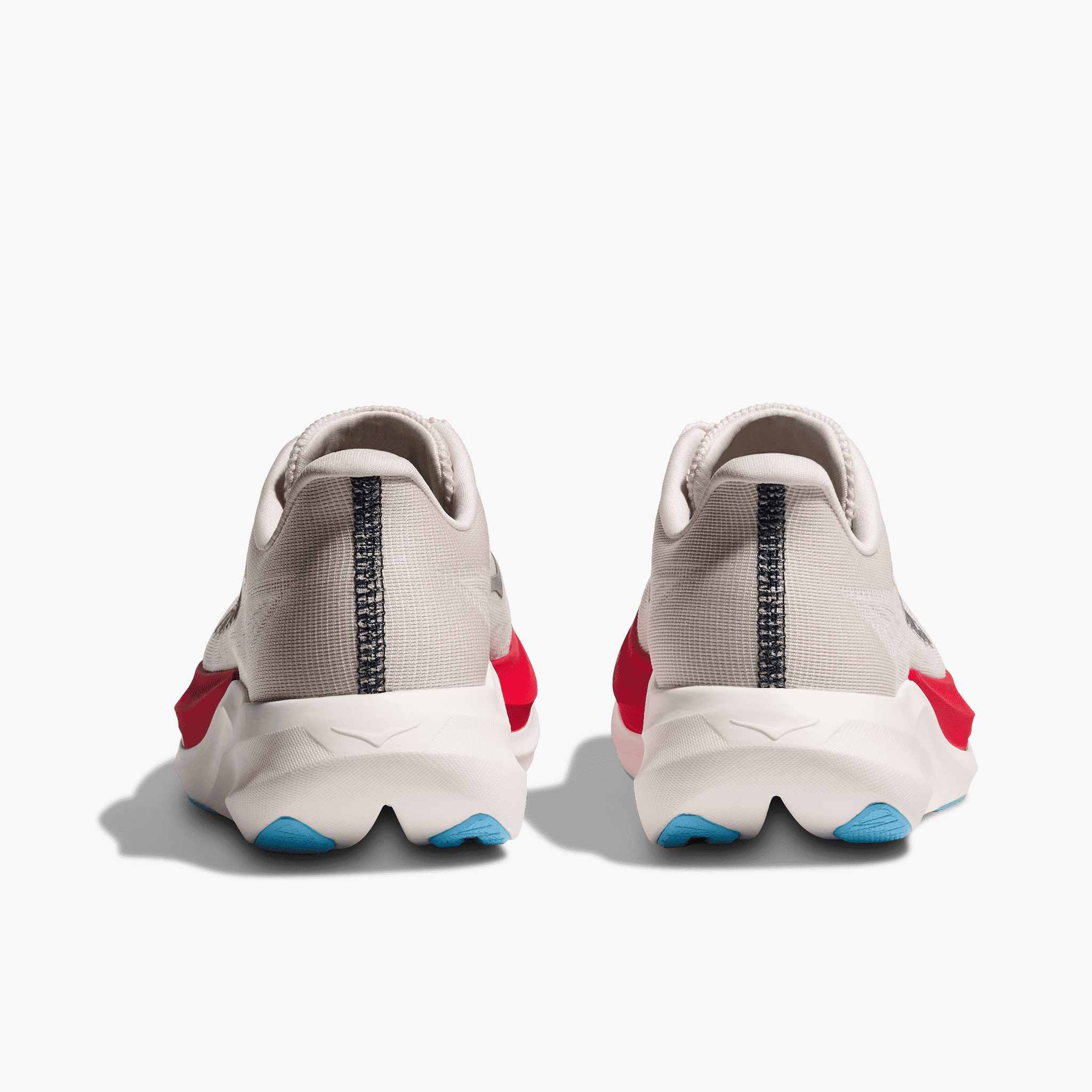 Heel angle shot of All Gender Rocket X 3 in Alabaster  /  Frost