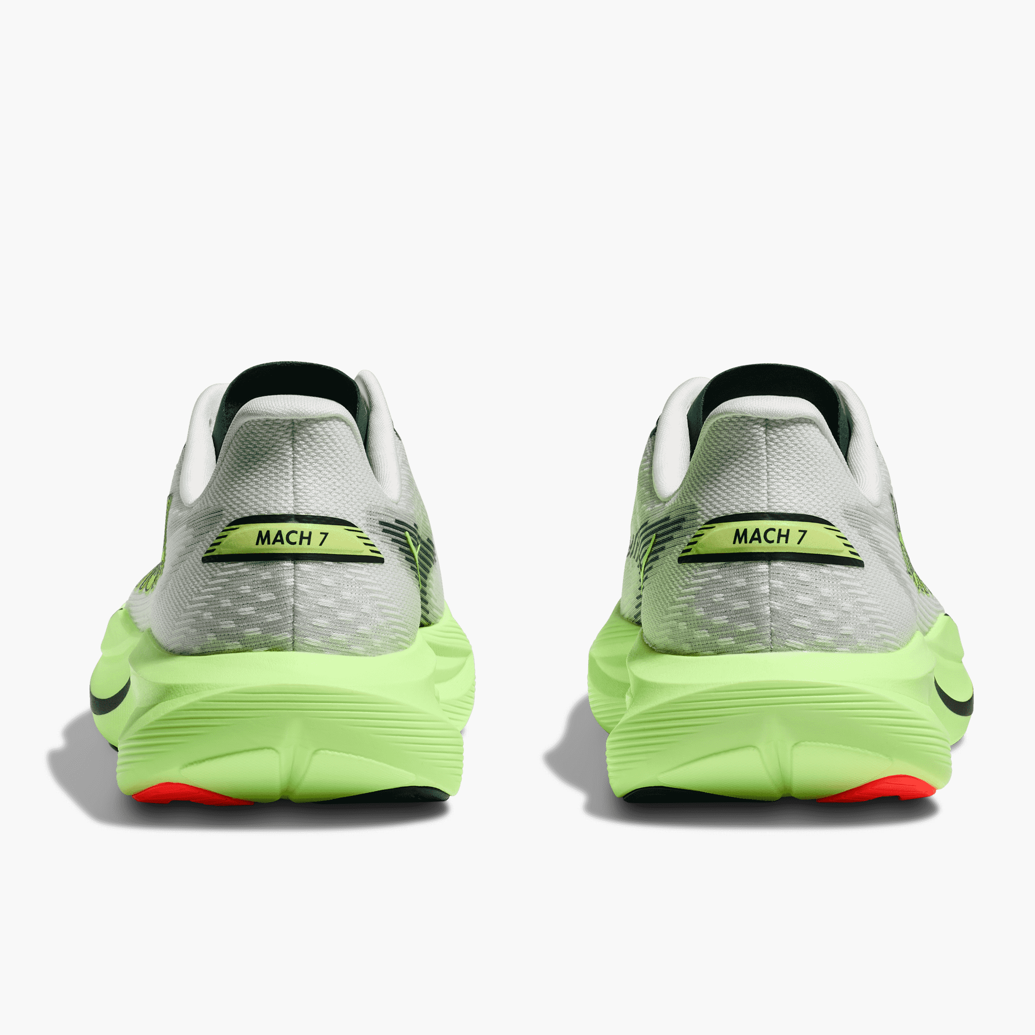 Heel angle shot of Men's Mach 7 in Frost  /  Neon Yuzu
