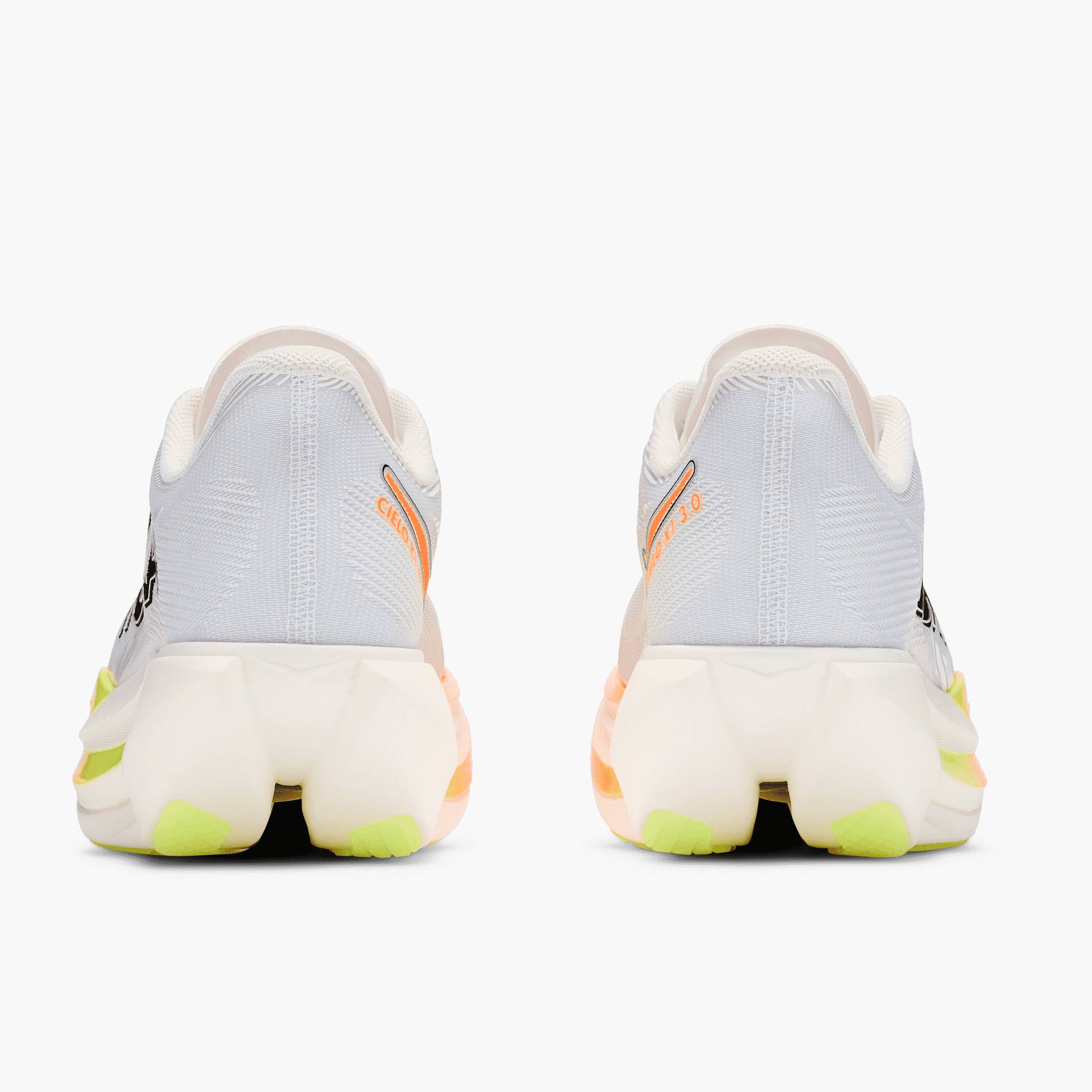 Heel angle shot of All Gender Cielo X1 3.0 in Frost  /  Black
