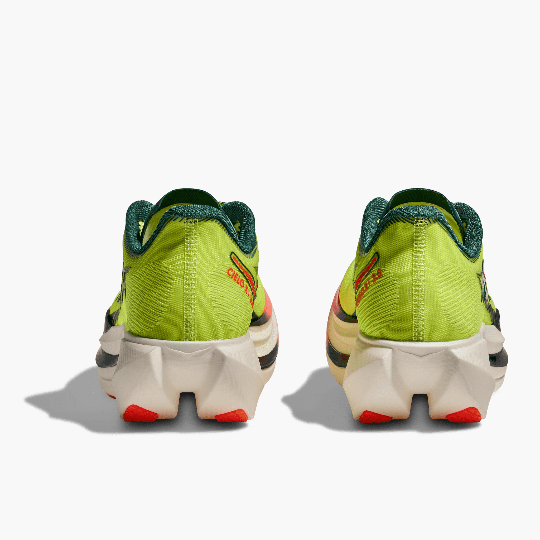 Heel angle shot of All Gender Cielo X1 3.0 in Neon Yuzu  /  Thyme