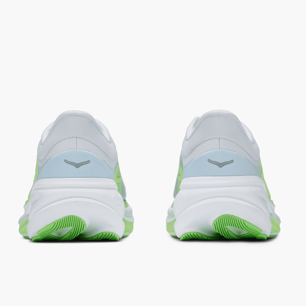 Heel angle shot of Women's Clifton Pro in Cosmic Grey  /  Neon Yuzu