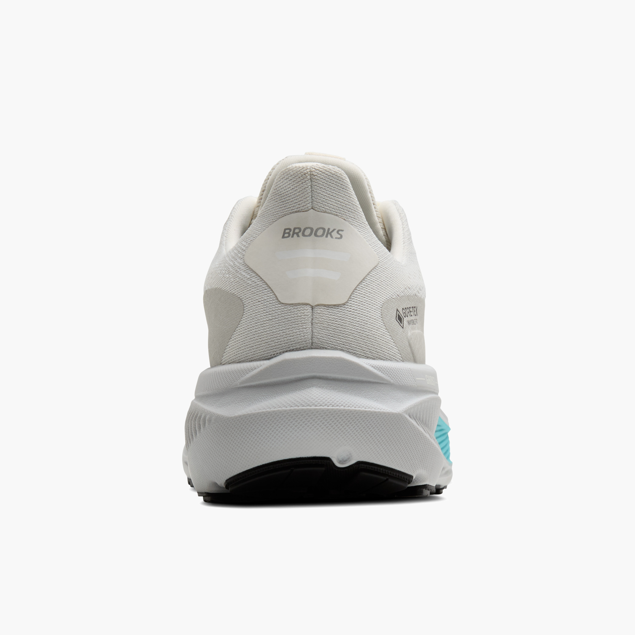 Heel angle shot of Women's Ghost 17 Gore-Tex in Coconut / Oyster / Blue
