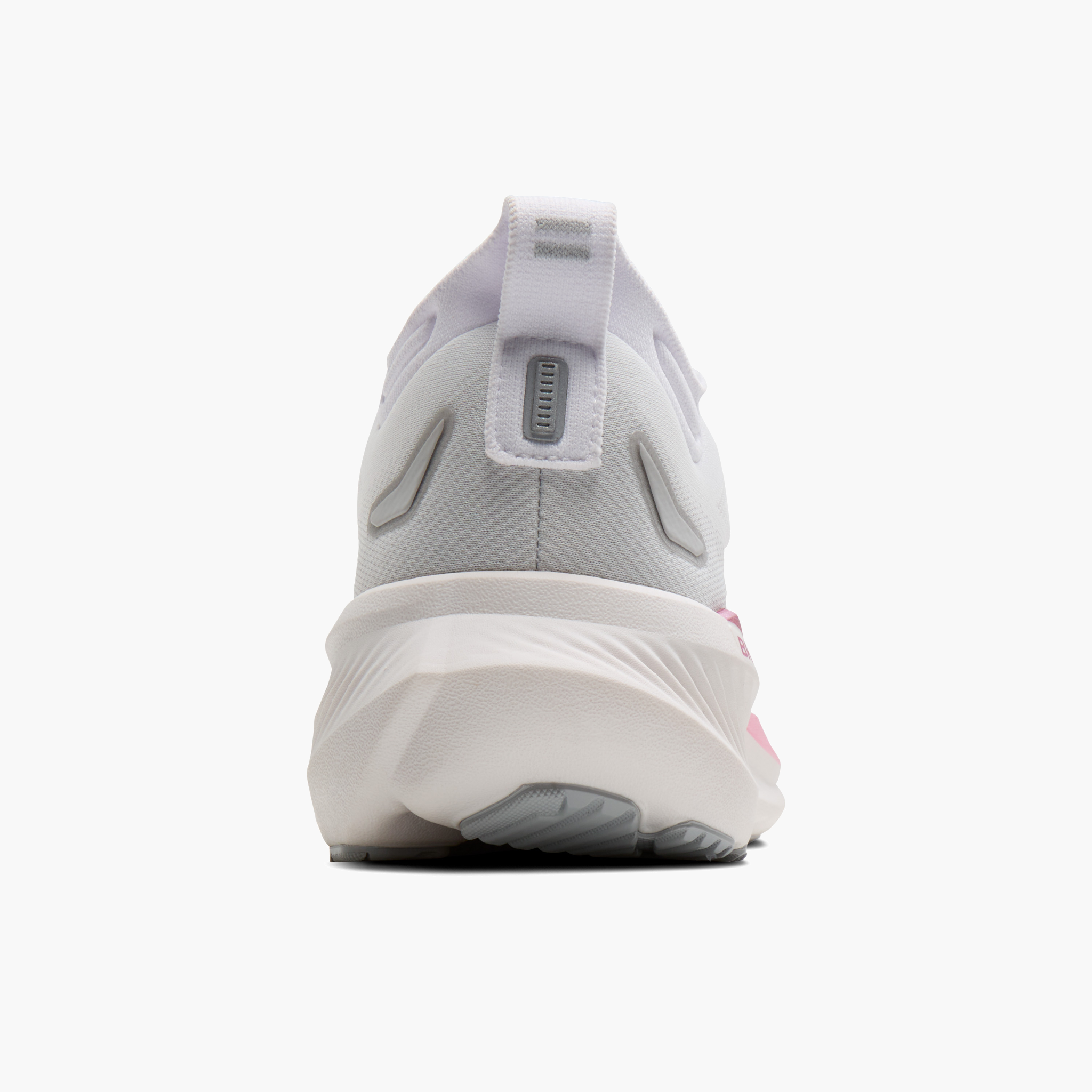 Heel angle shot of Women's Glycerin 23 in White / Harbor Mist / Metallic