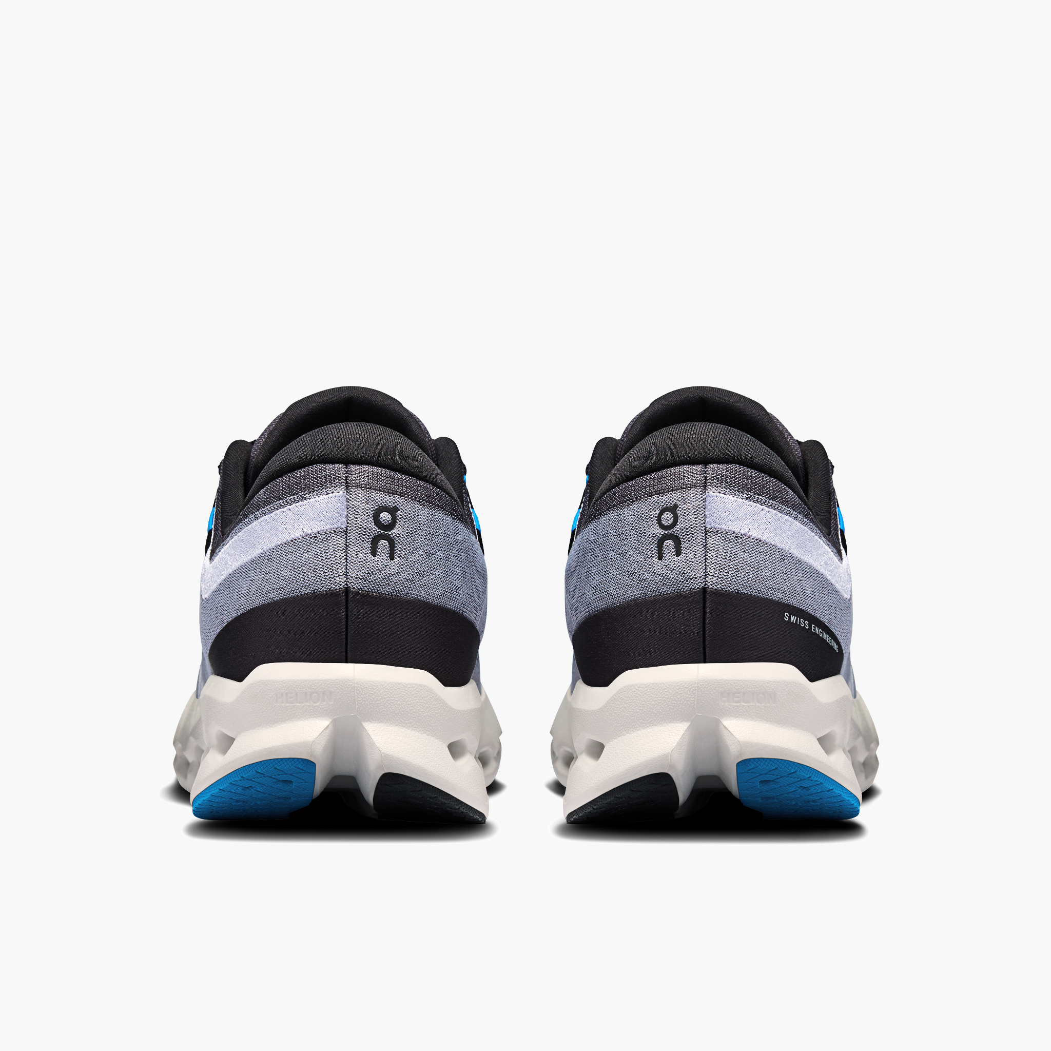 Heel angle shot of Men's Cloudsurfer 2 in Black / Malibu