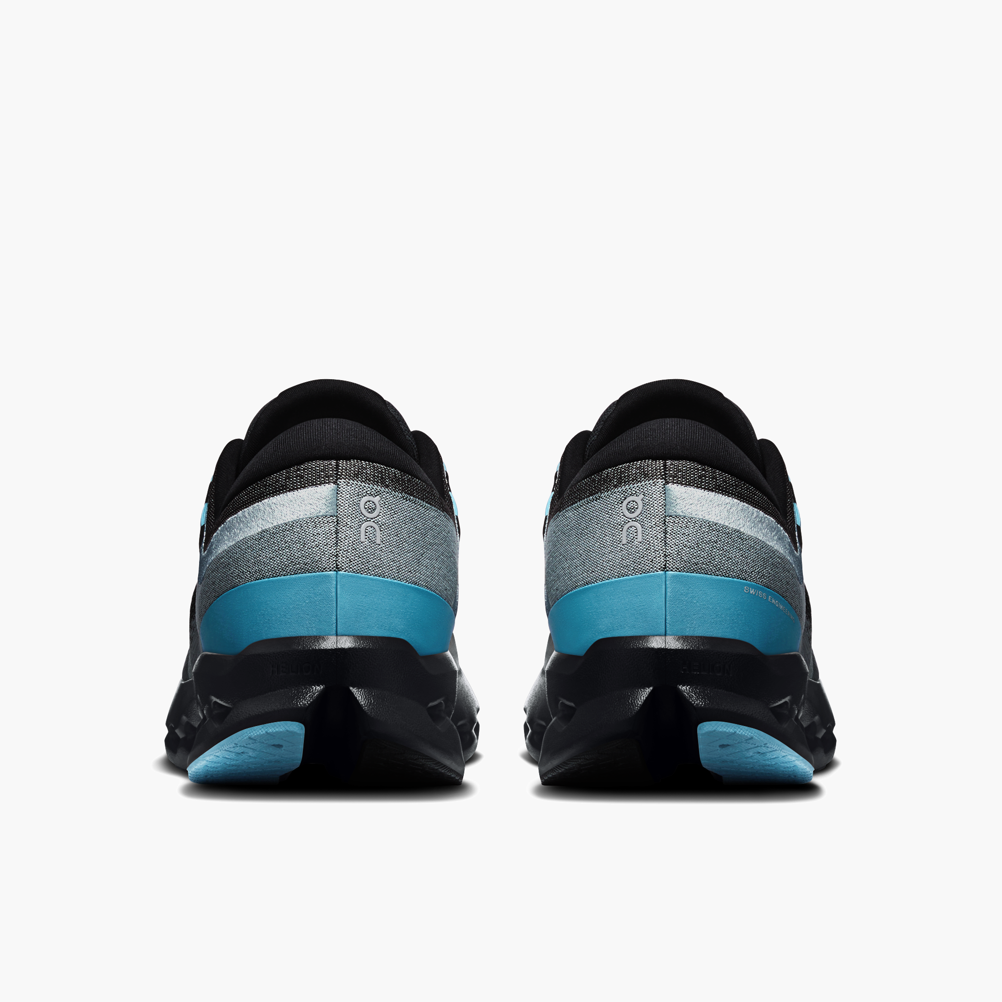 Heel angle shot of Men's Cloudsurfer 2 in Black | Flurry