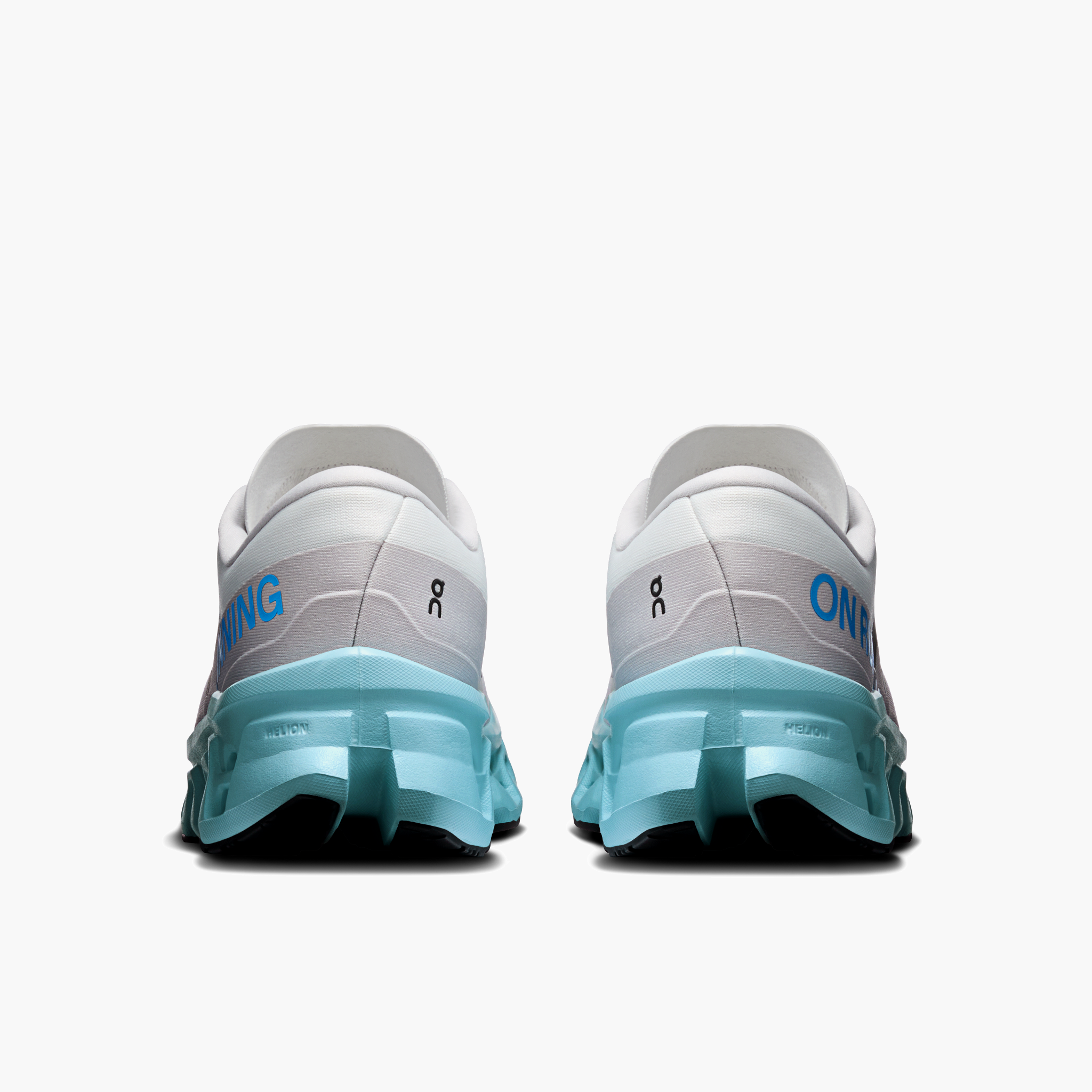 Heel angle shot of Men's Cloudmonster 3 in Ivory | Topaz
