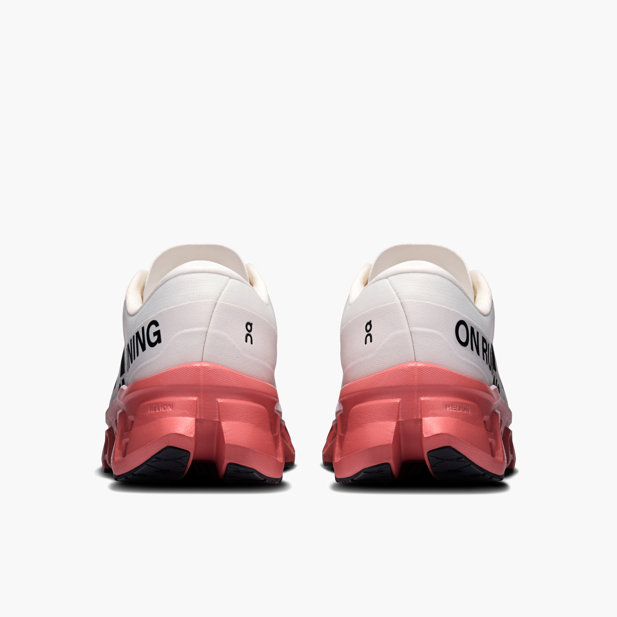 Heel angle shot of Men's Cloudmonster 3 in Ivory | Dustrose