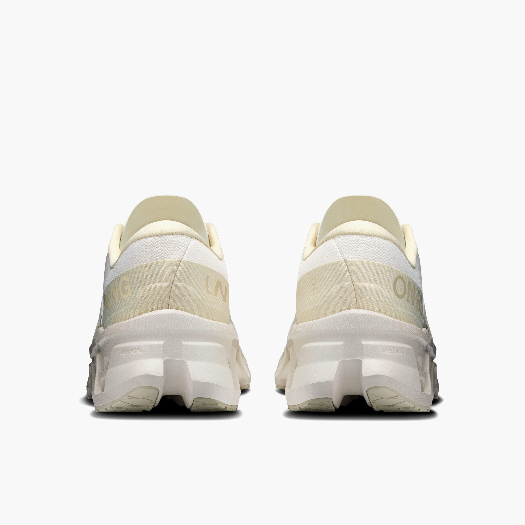 Heel angle shot of Men's Cloudmonster 3 in Ivory | Ray