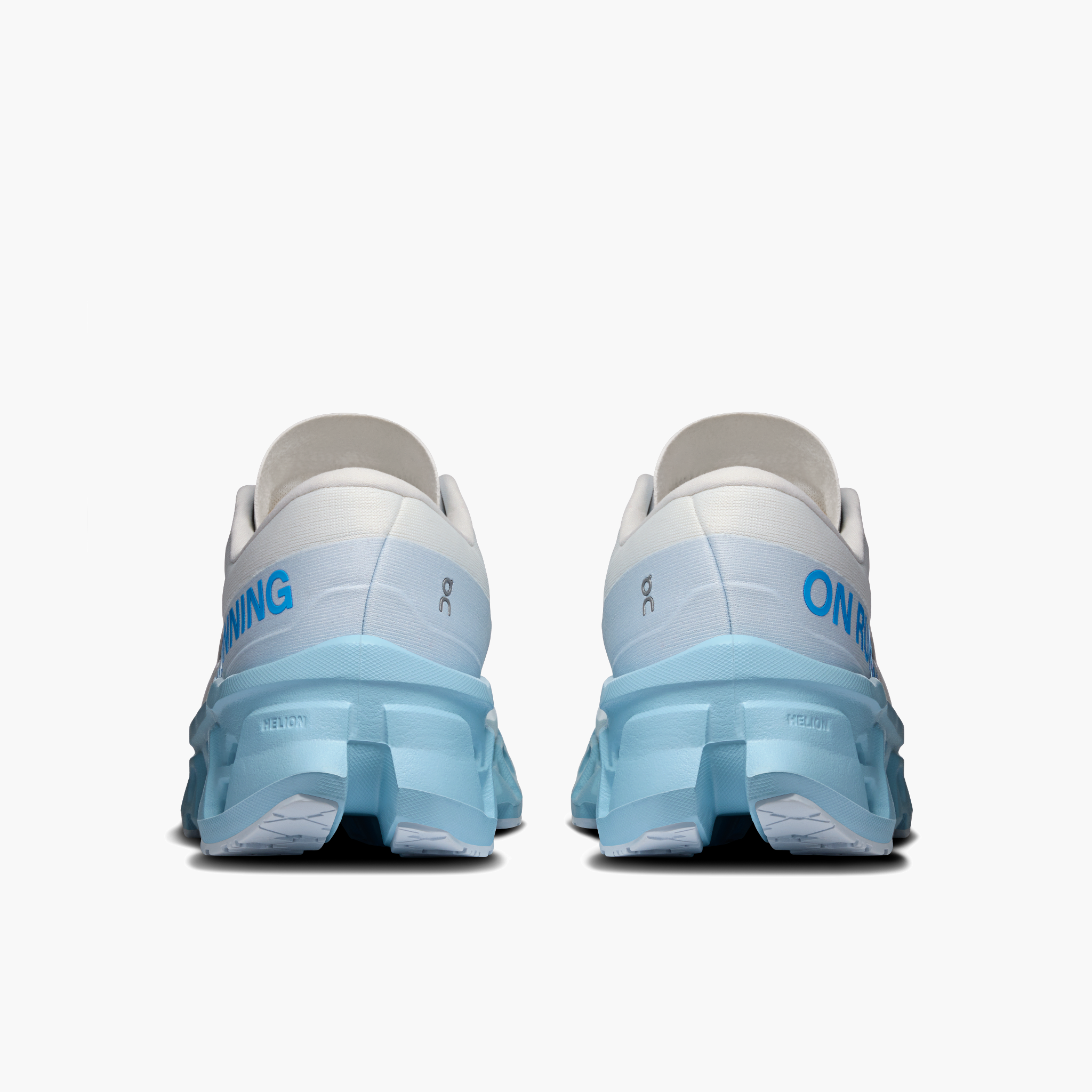 Heel angle shot of Women's Cloudmonster 3 in Ivory | Topaz