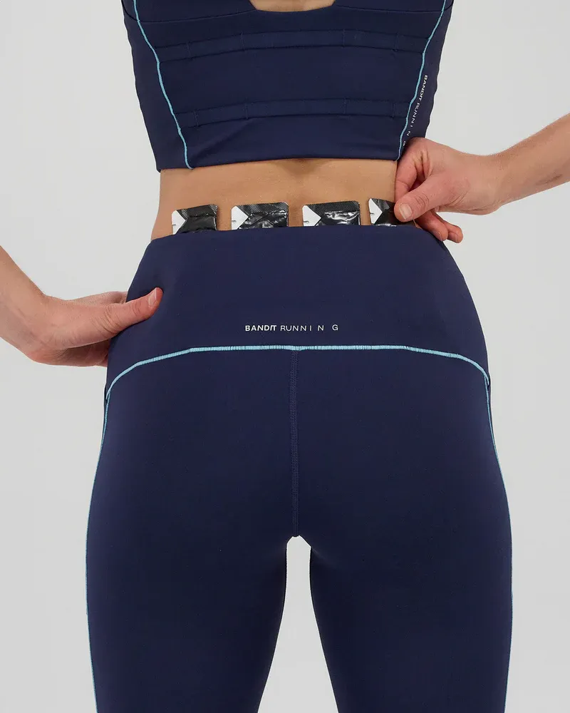 Women s Stamina Pop Stitch High Waist Leggings - NY Navy / Vintage Blue (6)
