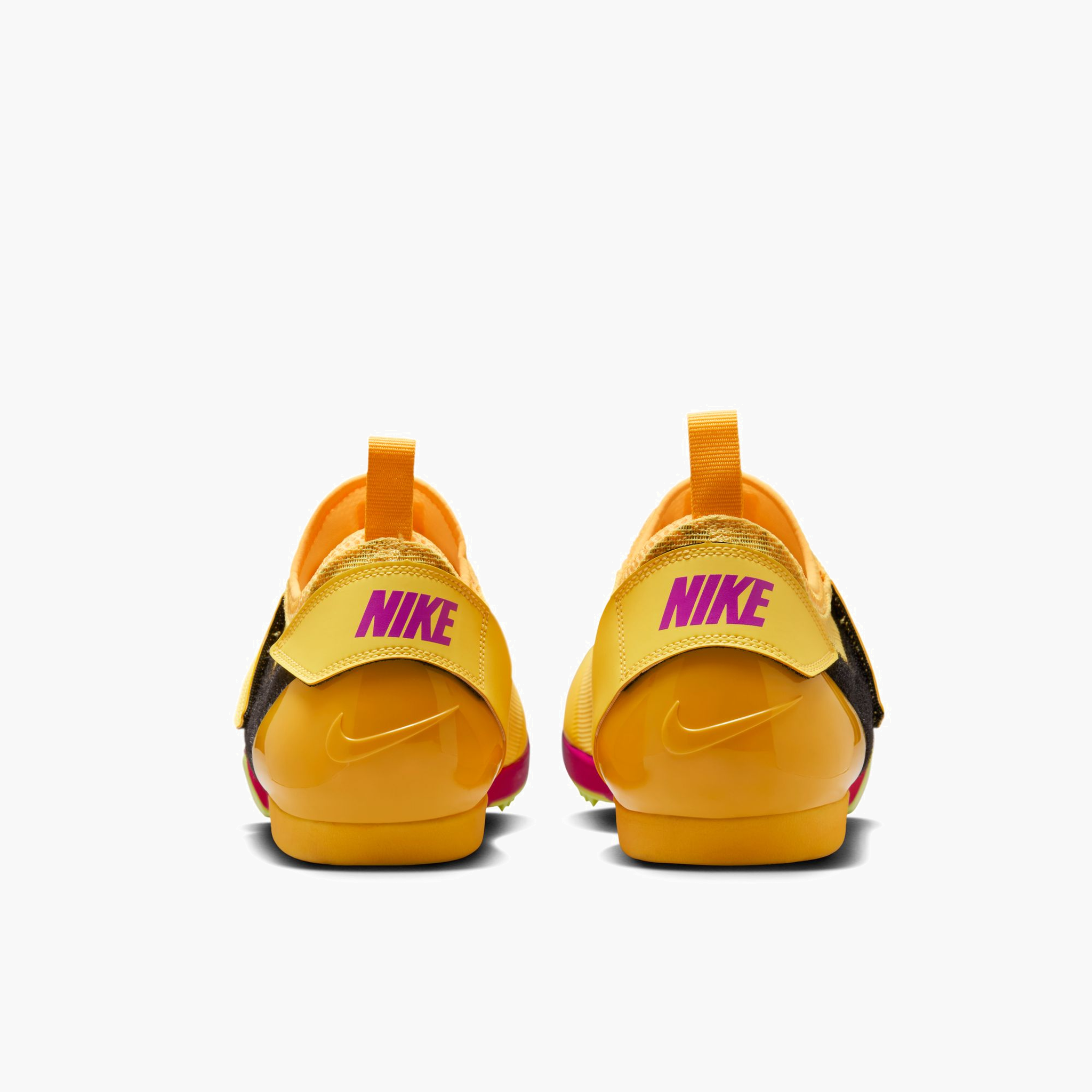 Heel angle shot of All Gender Pole Vault Elite in Citron Pulse / Indigo Burst-volt Ice