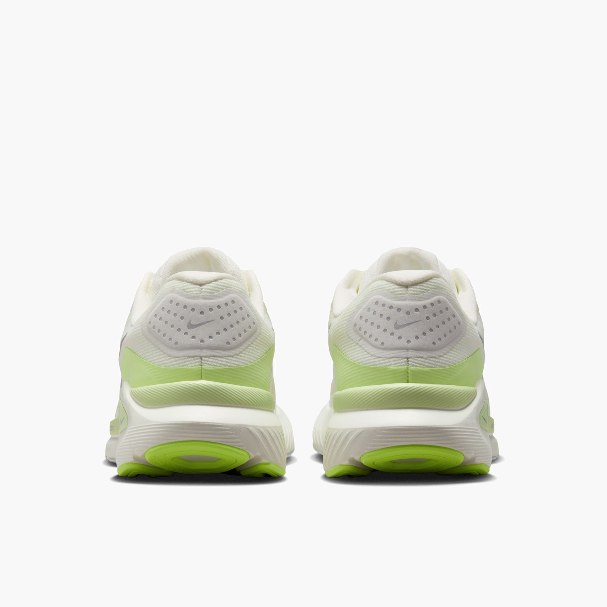 Heel angle shot of Women's Structure 26 in Summit White / Chrome-Barely Volt-Sail