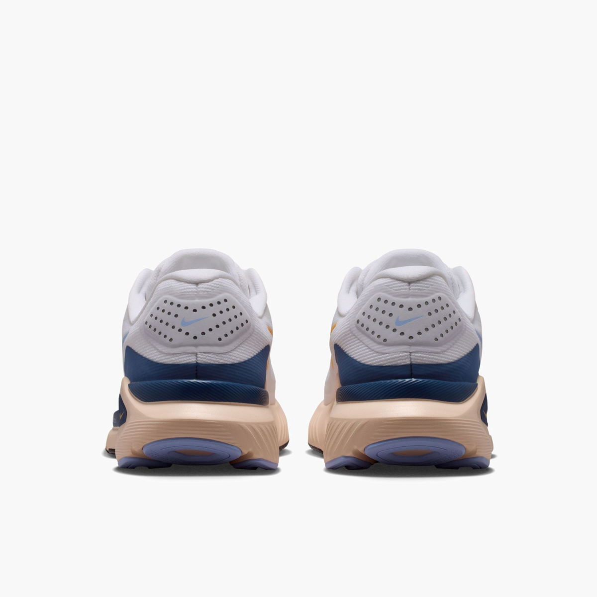Heel angle shot of Women's Structure 26 in White / Aluminum-Mystic Navy-Sundial