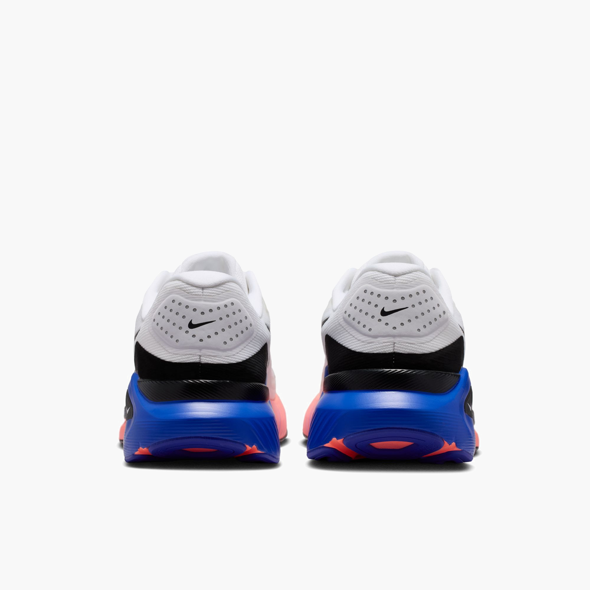 Heel angle shot of Men's Structure 26 in White / Black-Atomic Pink-Racer Blue