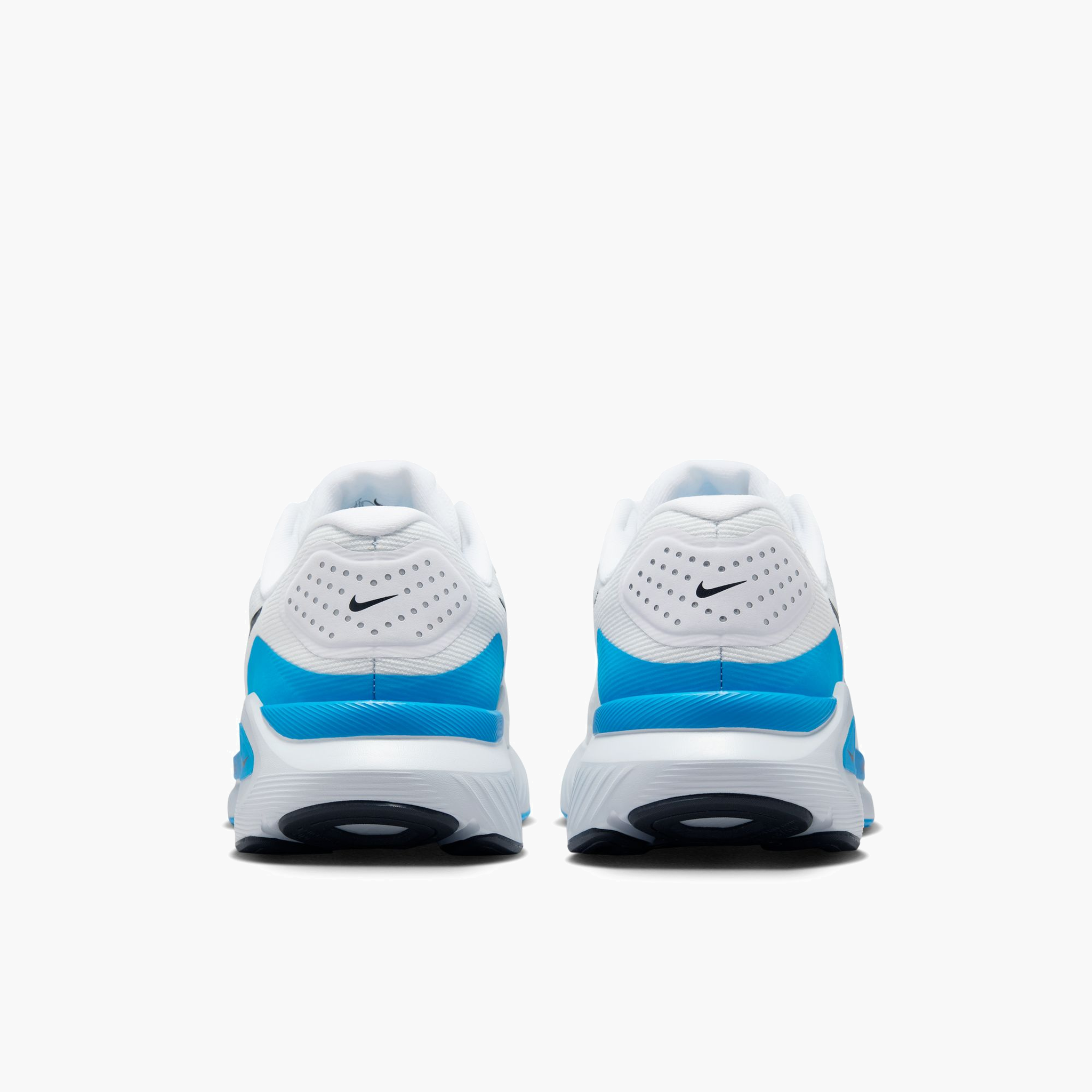 Heel angle shot of Men's Structure 26 in White / Black-Blue Hero-Pure Platinum