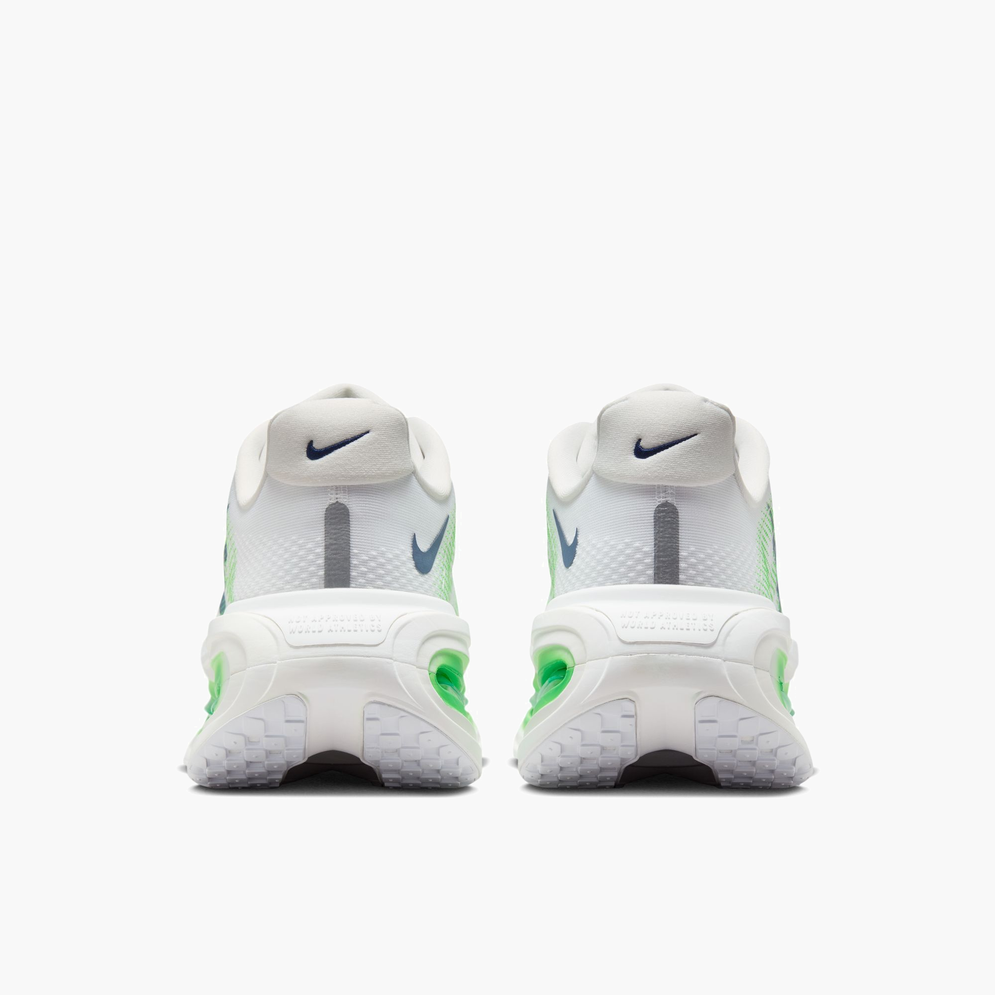 Heel angle shot of Men's Vomero Premium in White / Midnight Navy-Green Spark