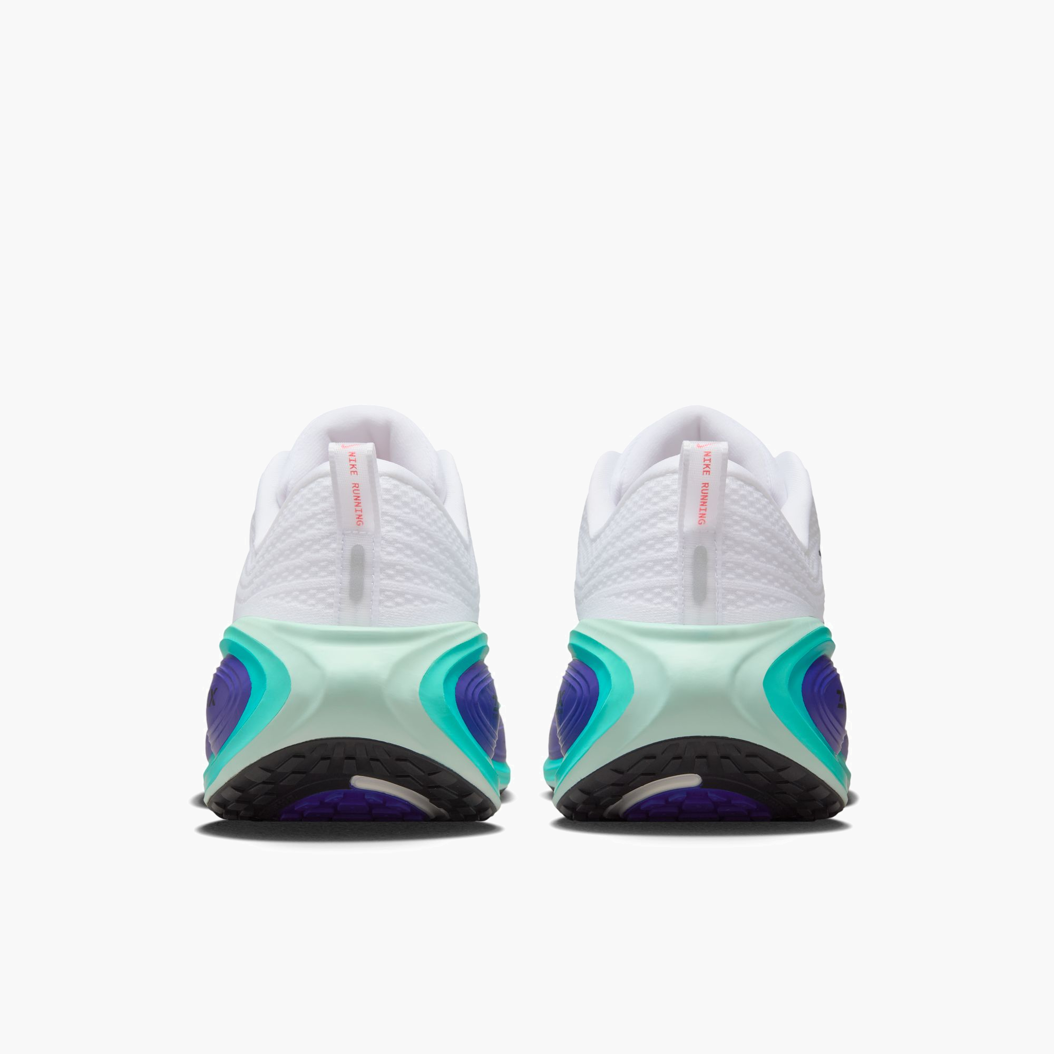 Heel angle shot of Men's Vomero Plus in White / Black-Bright Concord-Hyper Turq