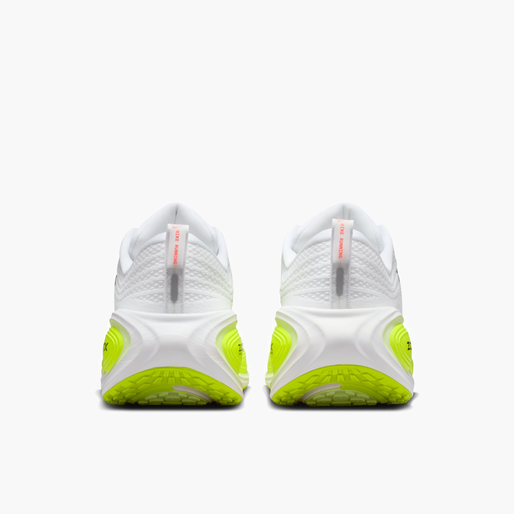 Heel angle shot of Men's Vomero Plus in White / Black-Volt-Barely Volt