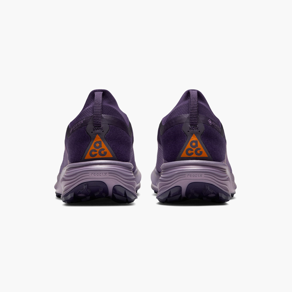 Heel angle shot of Women's ACG Pegasus Gore-Tex in Purple Dynasty / Lt Orewood Brn