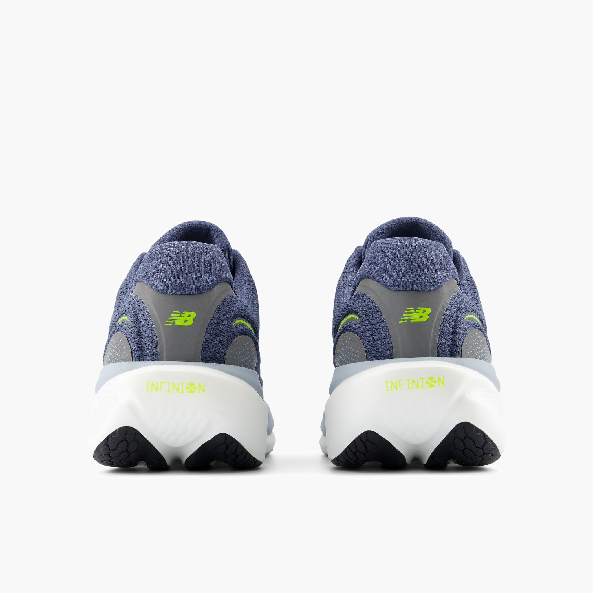 Heel angle shot of Men's 1080 v15 in Vintageindigo / Alkalinegreen