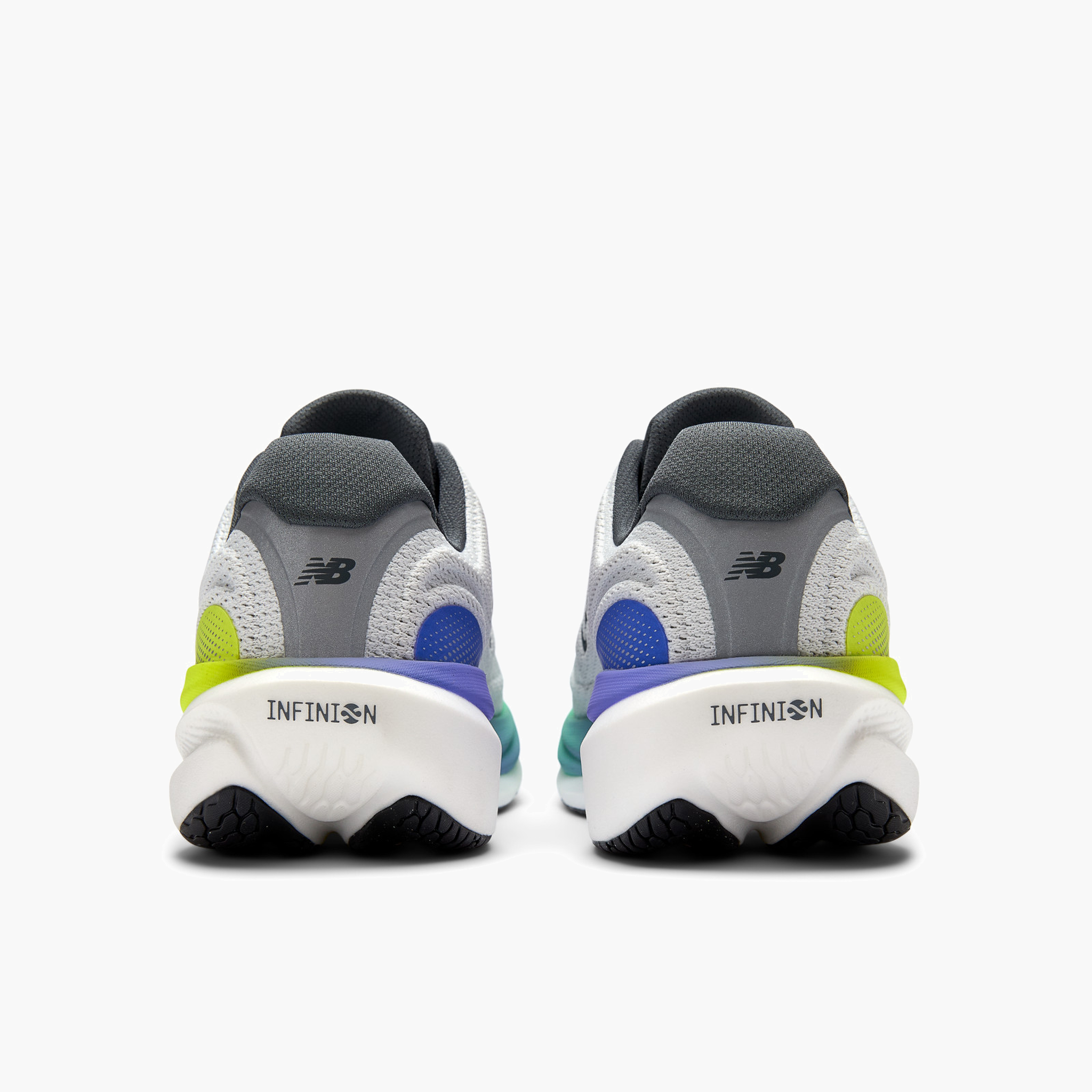 Heel angle shot of Men's 1080 v15 in Reflection / Graphite / Deepend