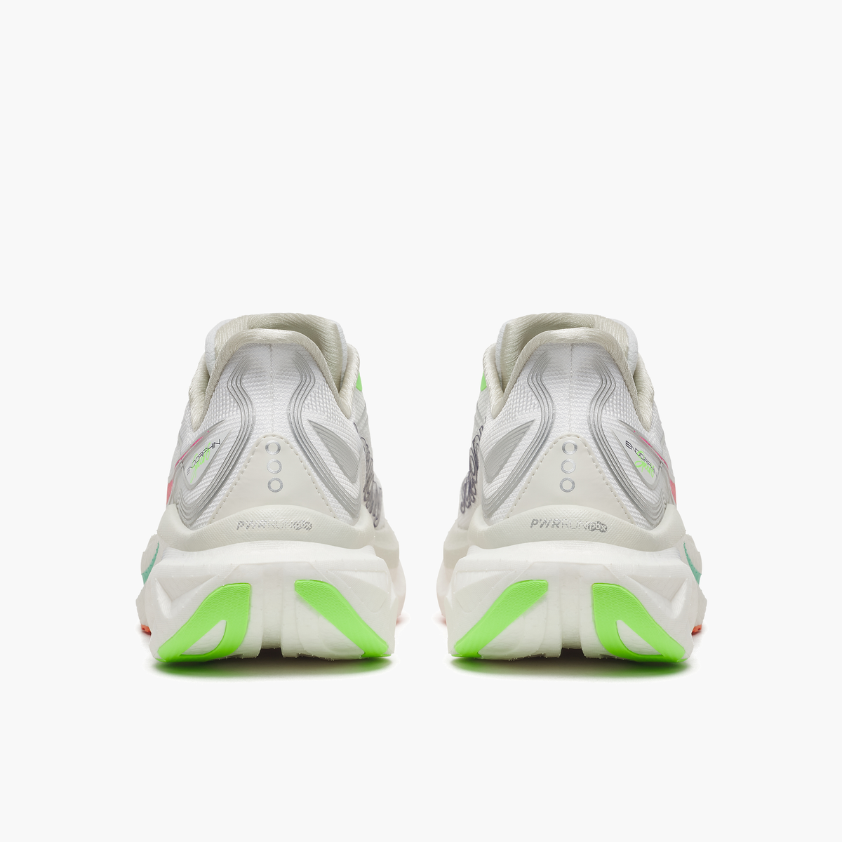 Heel angle shot of Women's Endorphin Speed 6 in White / Multi