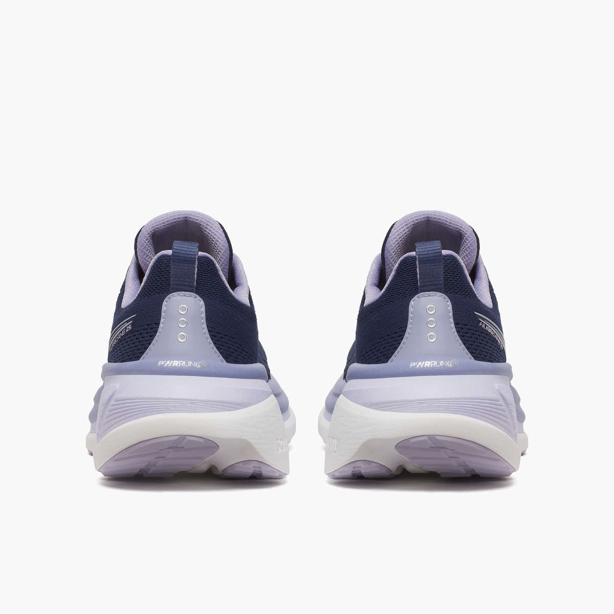 Heel angle shot of Women's Hurricane 25 in Navy / Aster