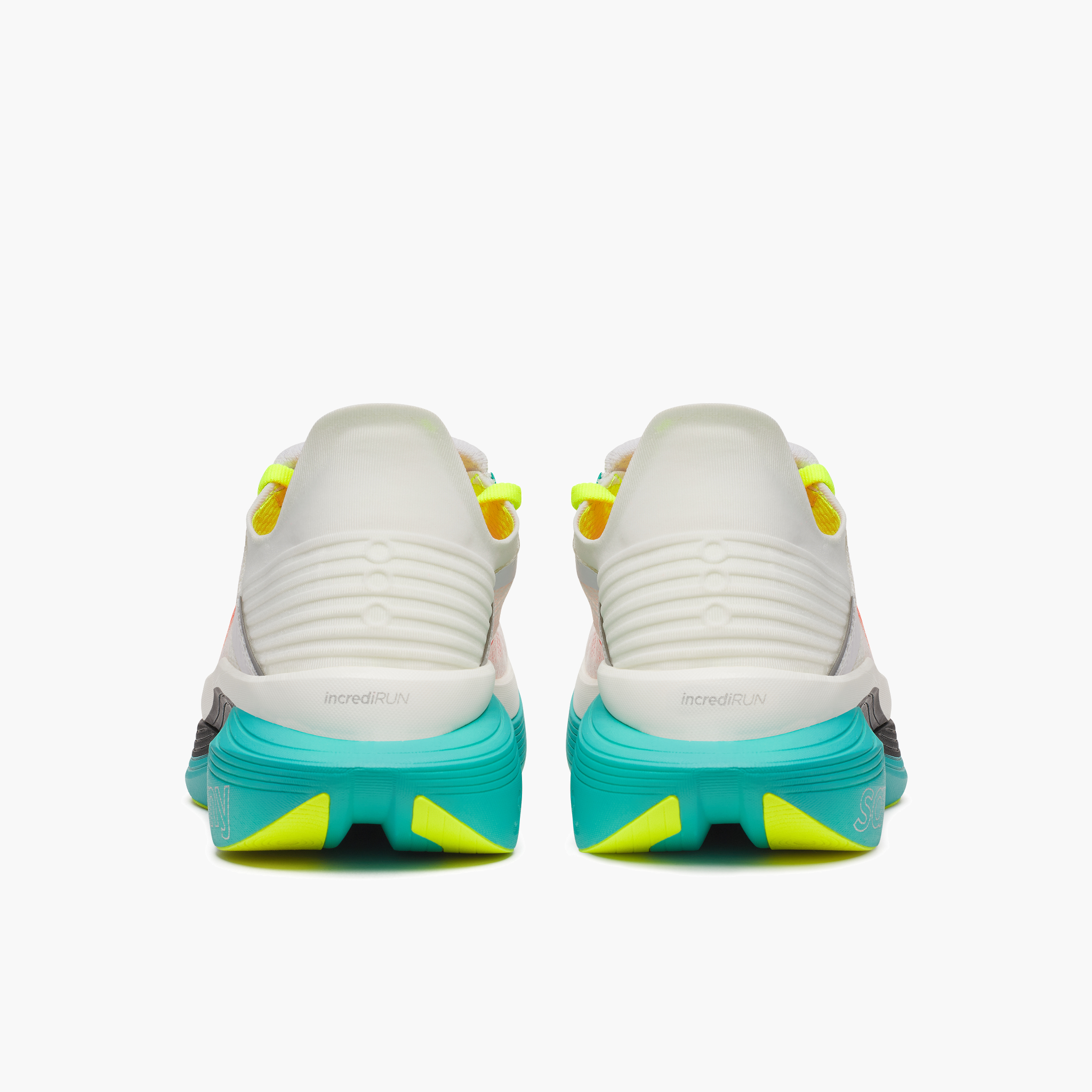 Heel angle shot of Men's Endorphin Elite 2 in White/vizi