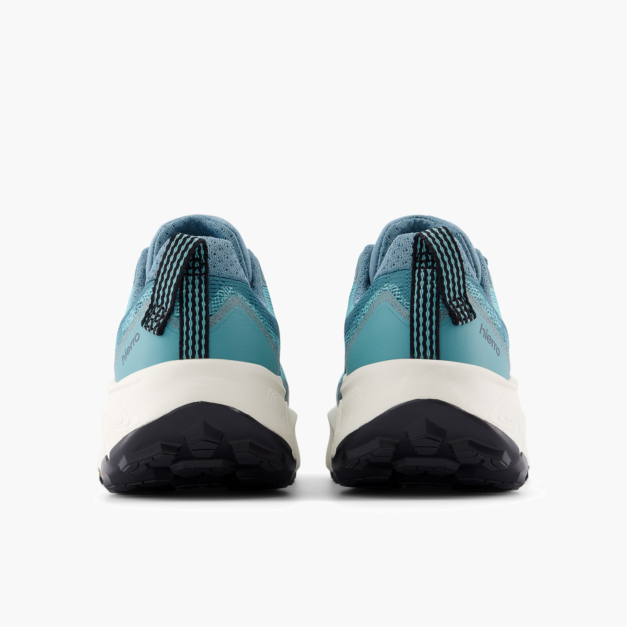 Heel angle shot of Women's Hierro v9 in Fadedteal / Linen